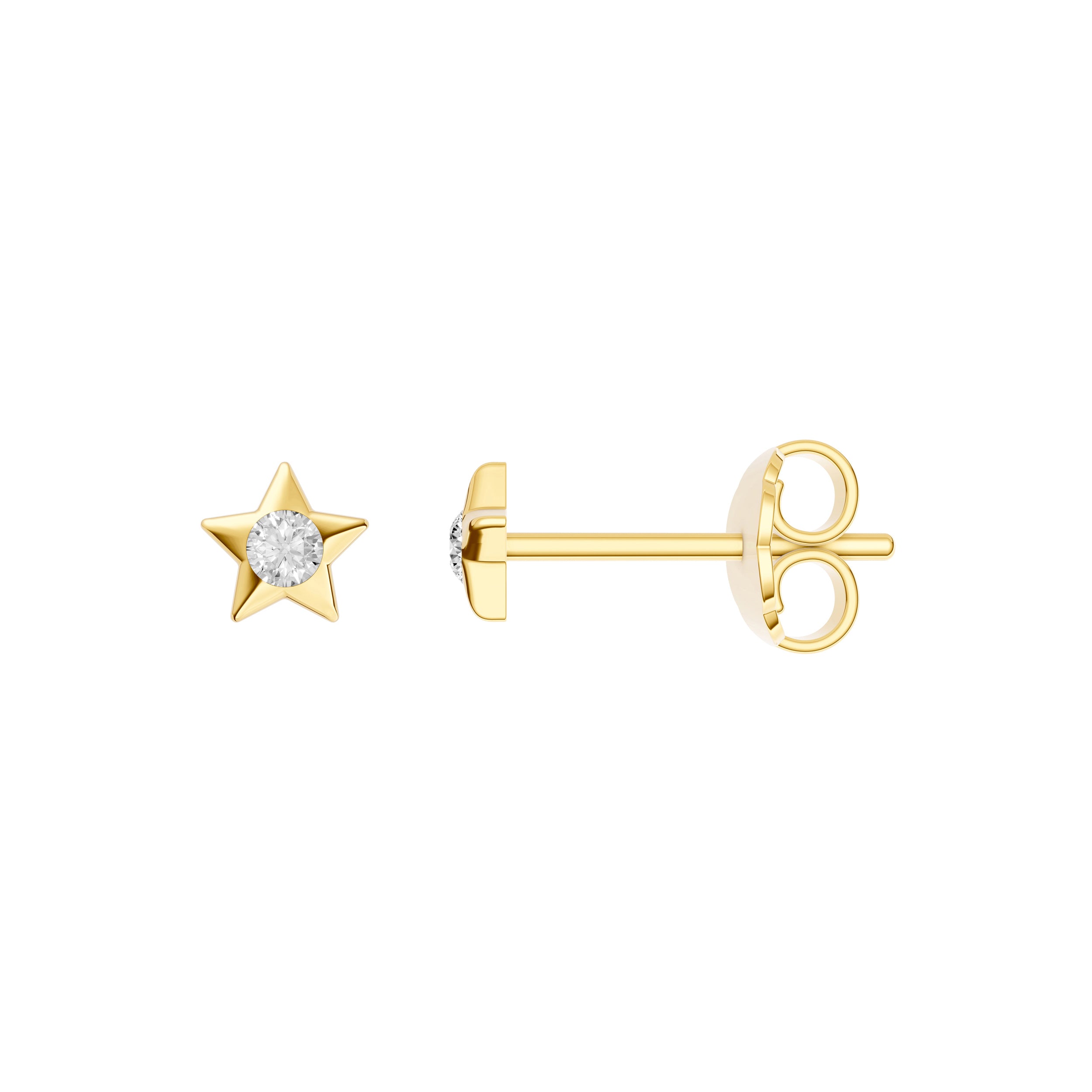 1/20tcw Diamond Puff Star Stud Earrings