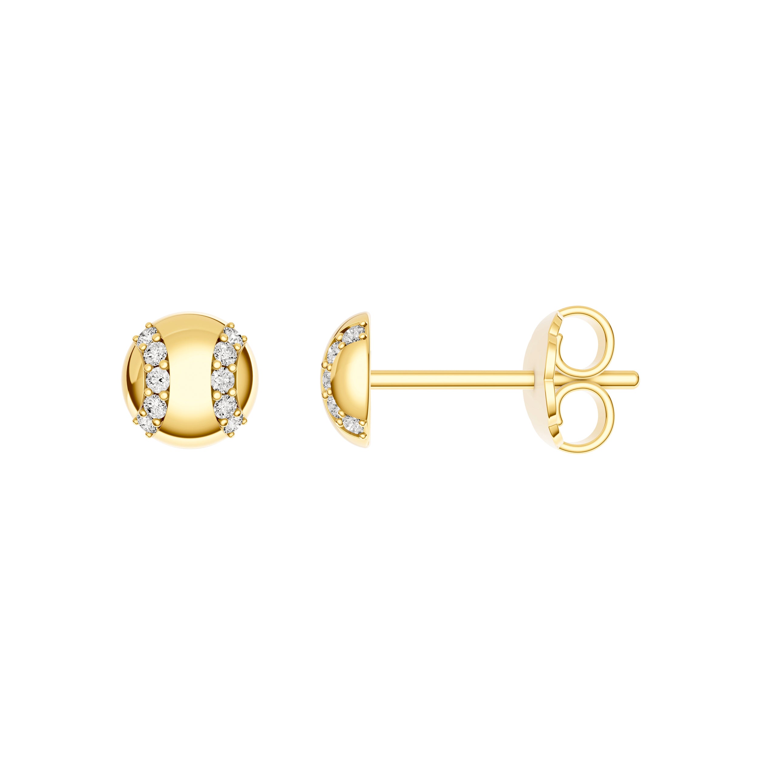 1/10tcw Diamond Baseball Stud Earrings