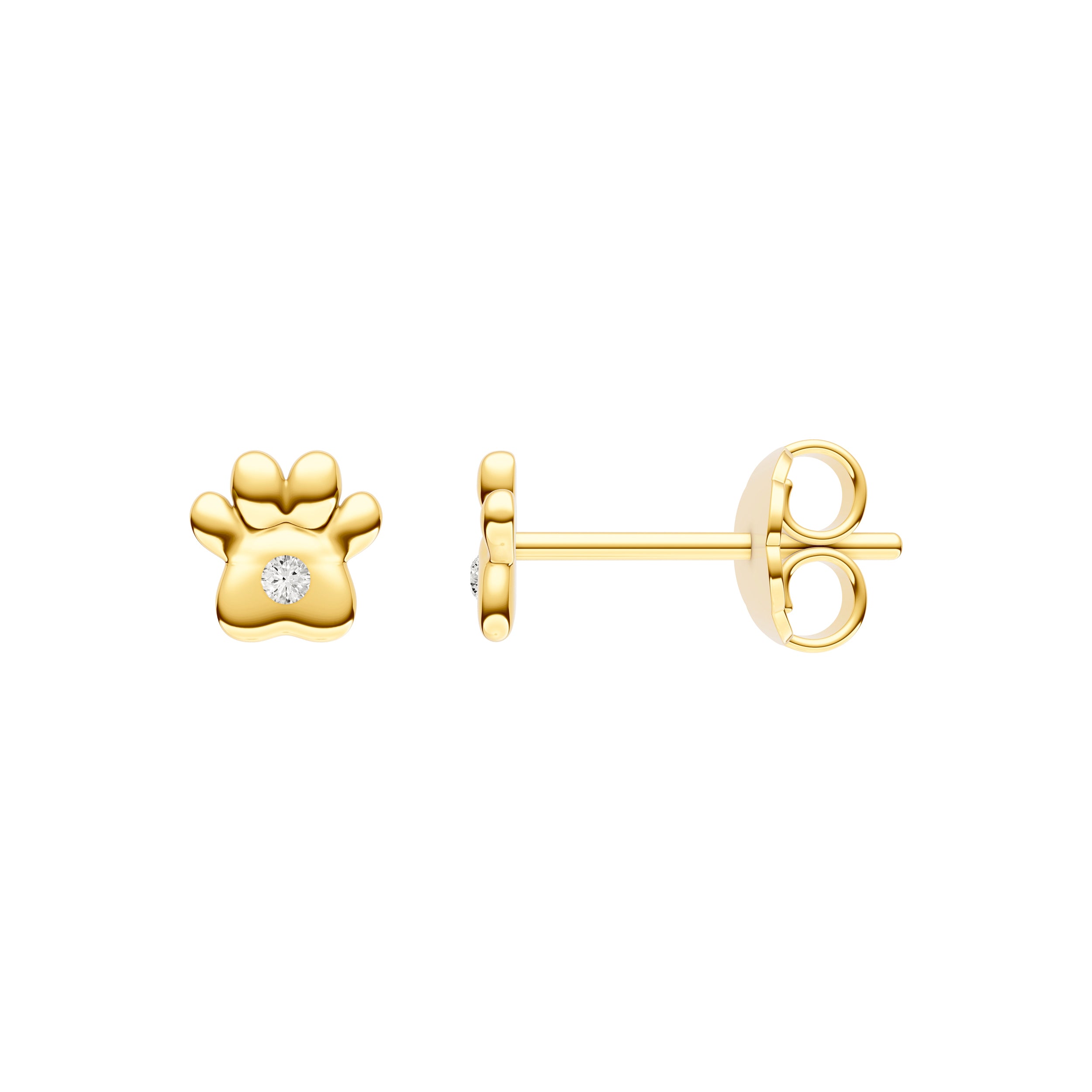 2pt Diamond Paw Stud Earrings