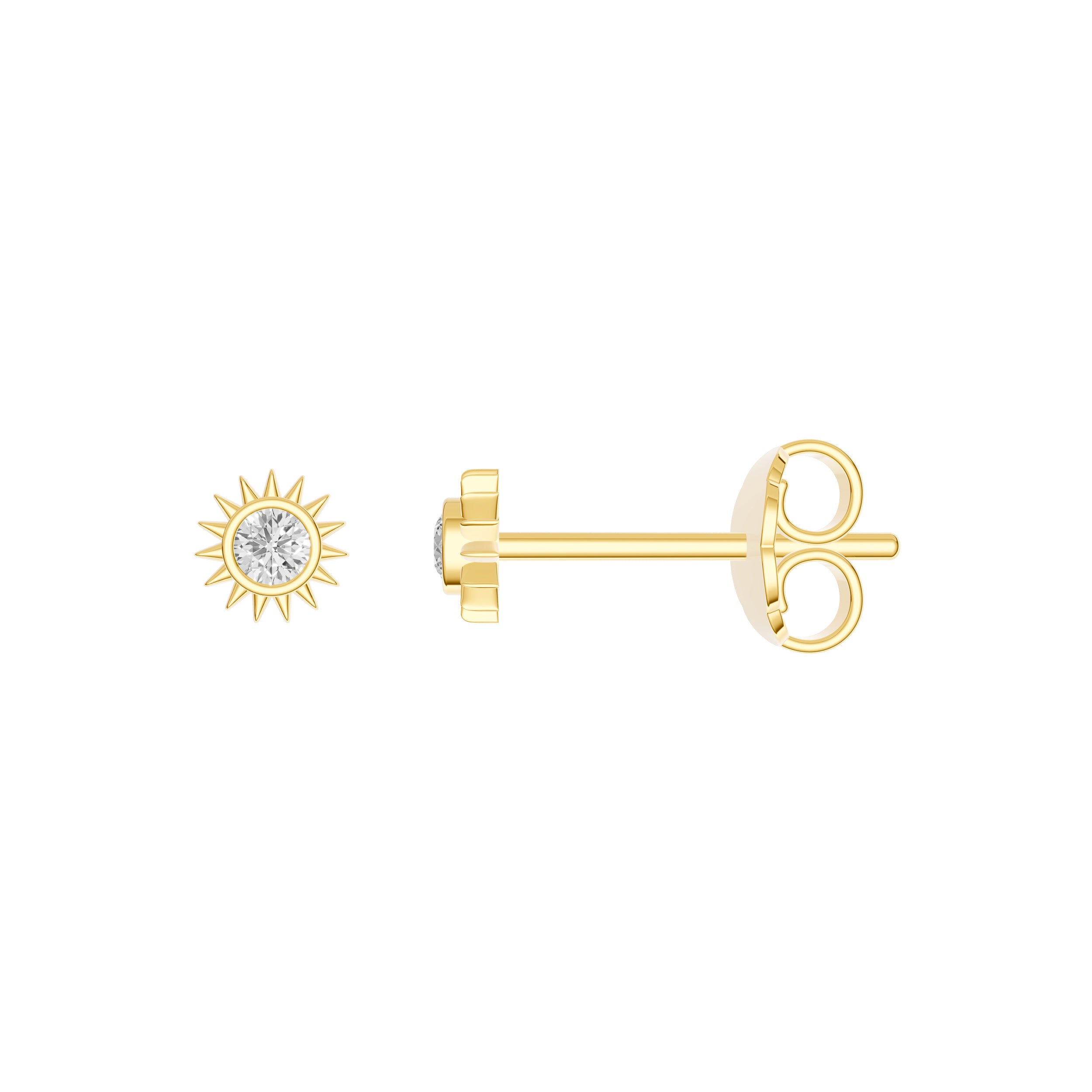 1/20tcw Diamond Sun Stud Earrings