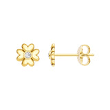 3pt Diamond Puff Flower Stud Earrings
