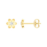 1/20tcw Diamond Daisy Flower Stud Earrings