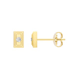1/20tcw Diamond Framed Rectangle Stud Earrings