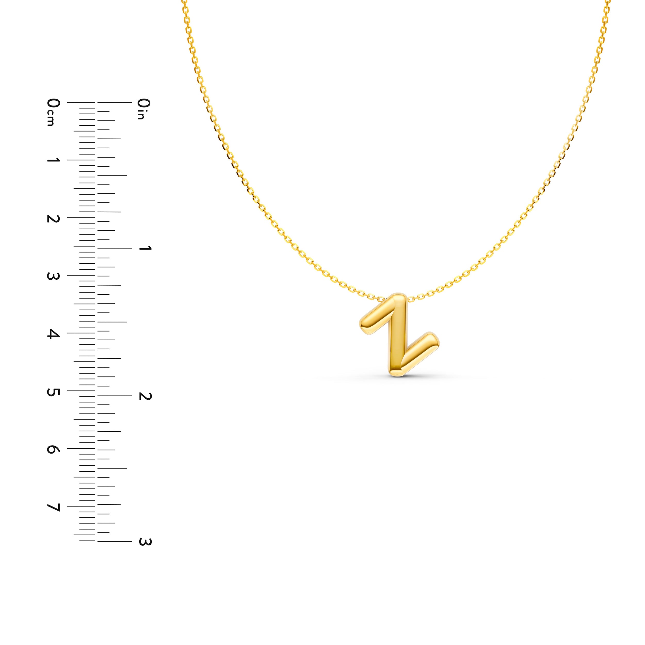 Puffy Bubble Initial ‘Z’ Necklace