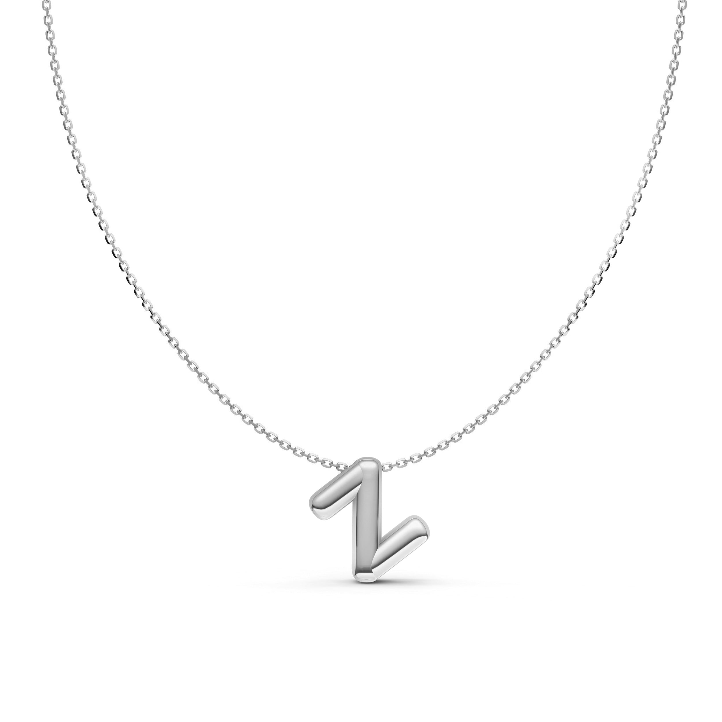 Puffy Bubble Initial ‘Z’ Necklace