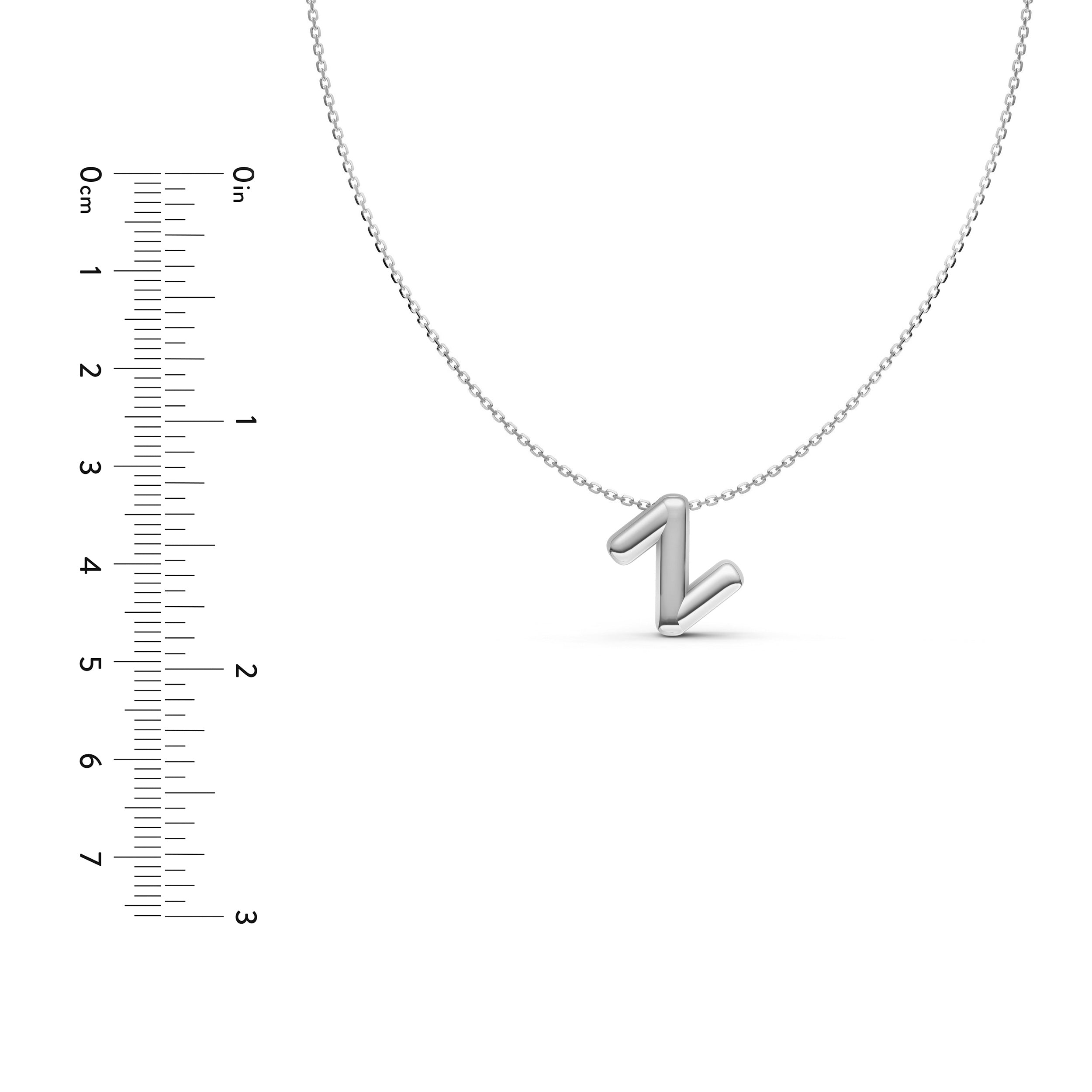 Puffy Bubble Initial ‘Z’ Necklace