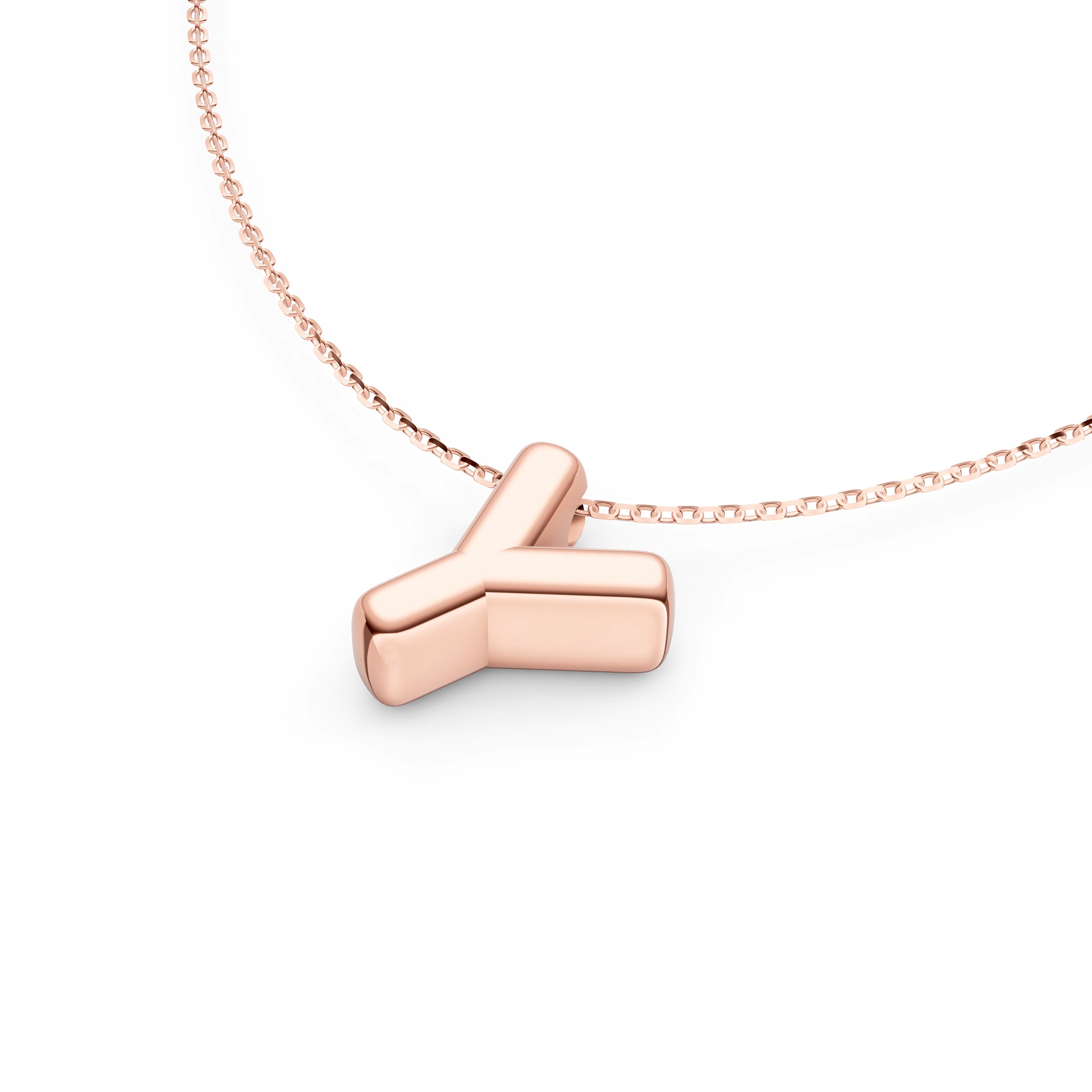 Puffy Bubble Initial ‘Y’ Necklace