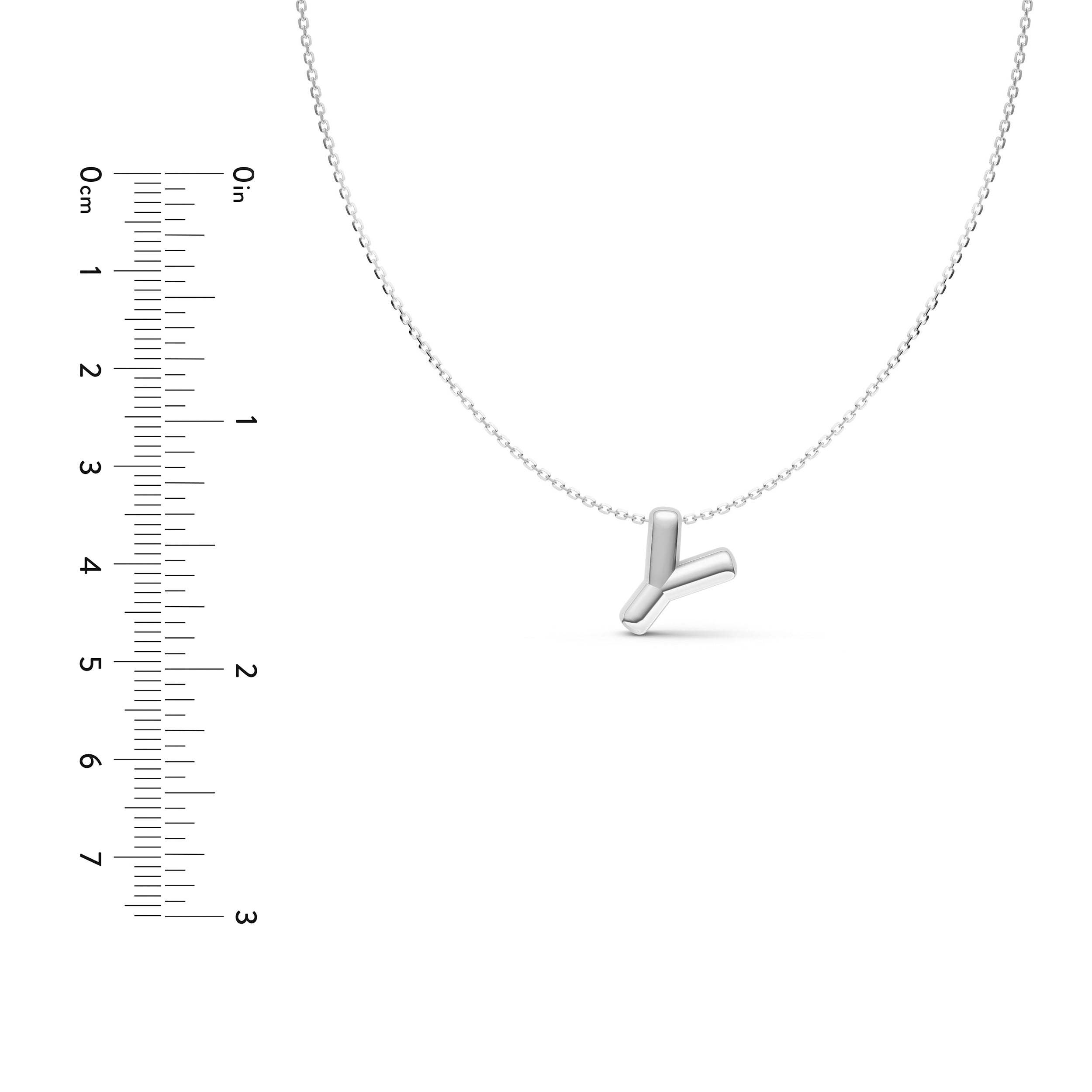 Puffy Bubble Initial ‘Y’ Necklace