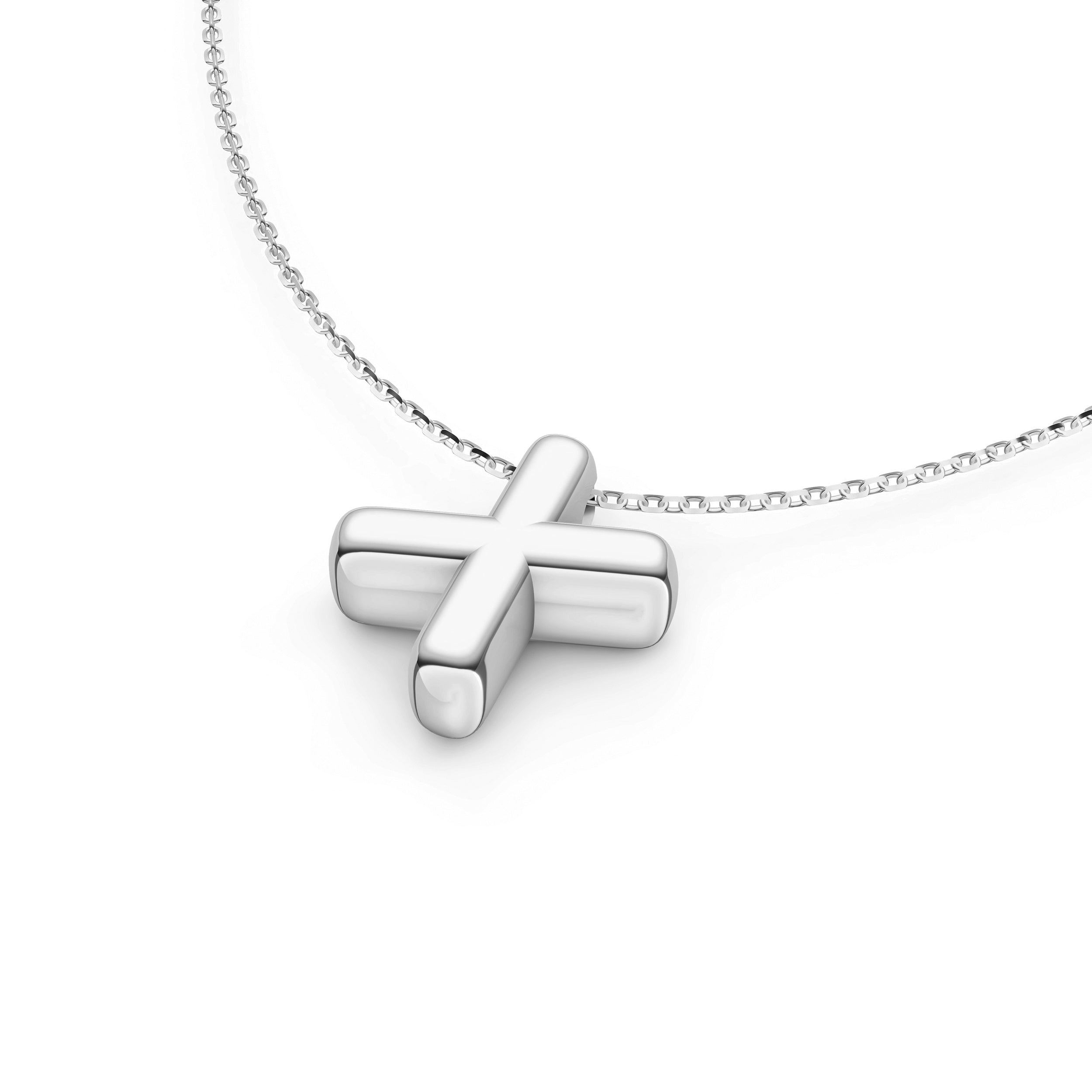 Puffy Bubble Initial ‘X’ Necklace