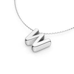 Puffy Bubble Initial ‘W’ Necklace
