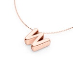 Puffy Bubble Initial ‘W’ Necklace