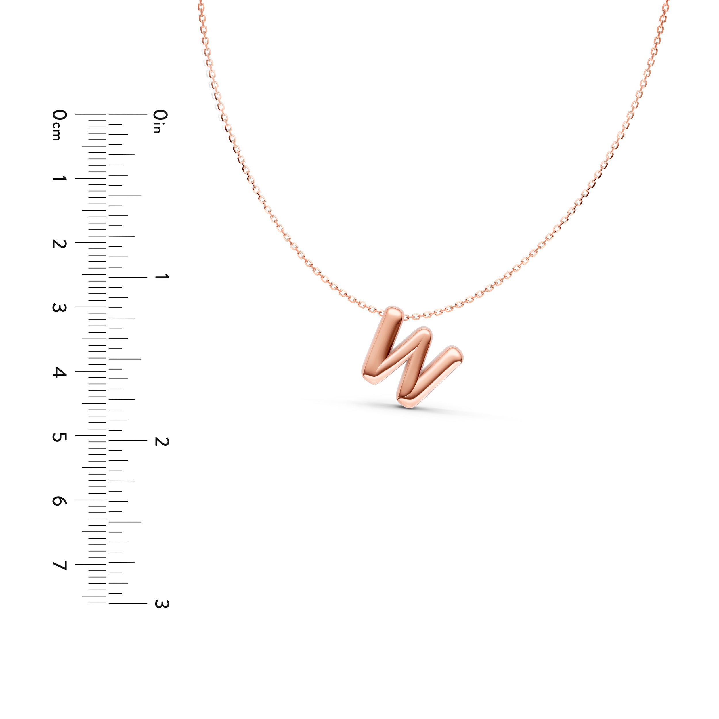 Puffy Bubble Initial ‘W’ Necklace