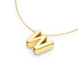 Puffy Bubble Initial ‘W’ Necklace