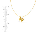 Puffy Bubble Initial ‘W’ Necklace
