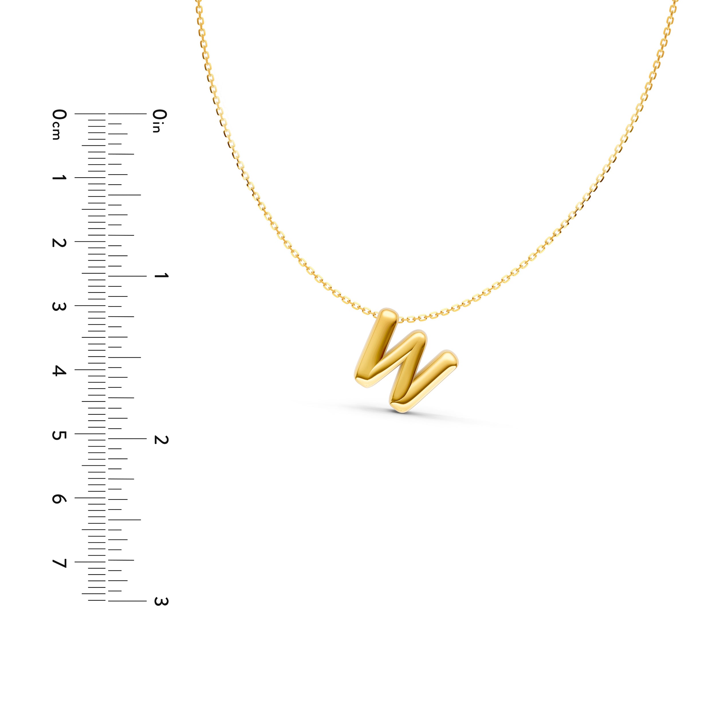 Puffy Bubble Initial ‘W’ Necklace