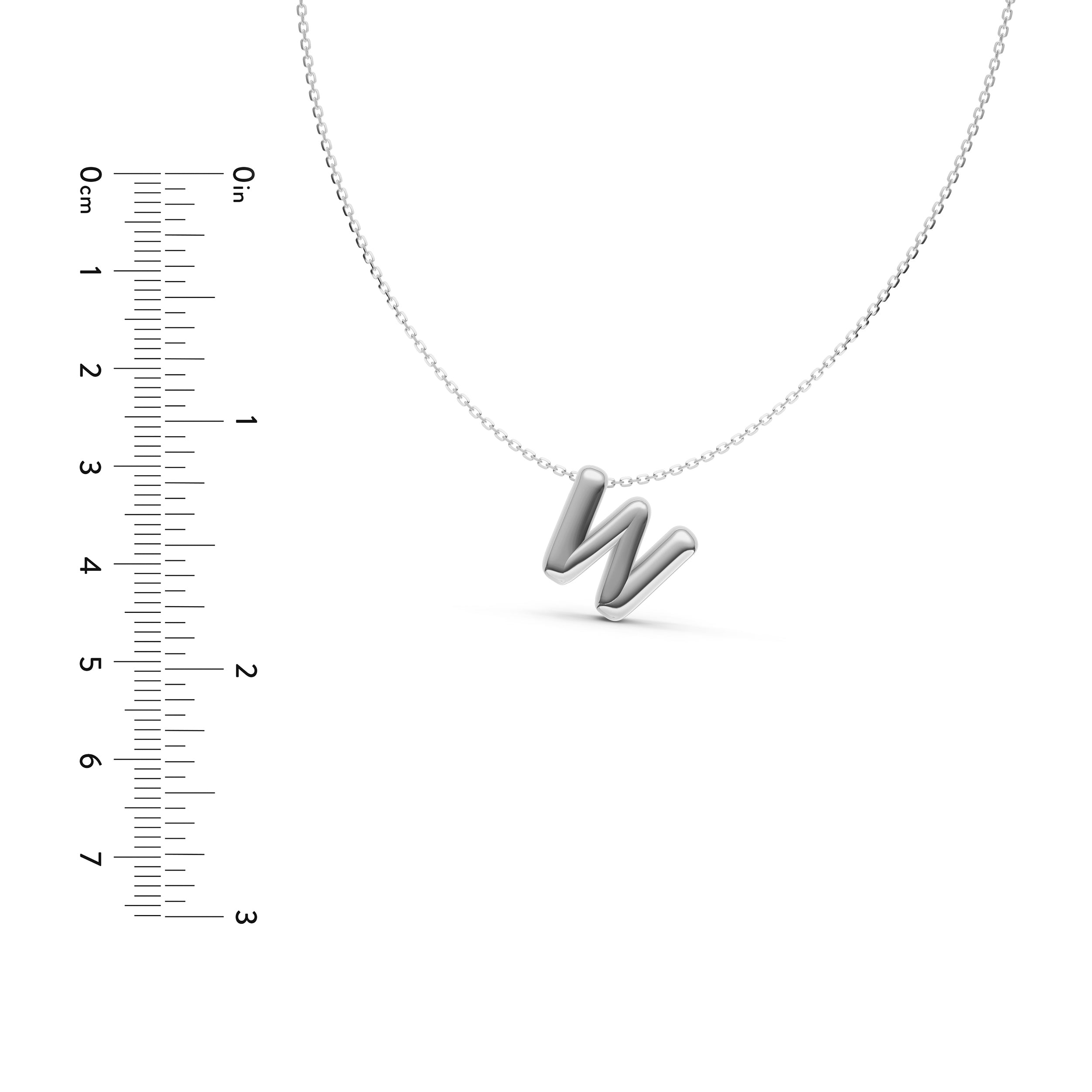 Puffy Bubble Initial ‘W’ Necklace