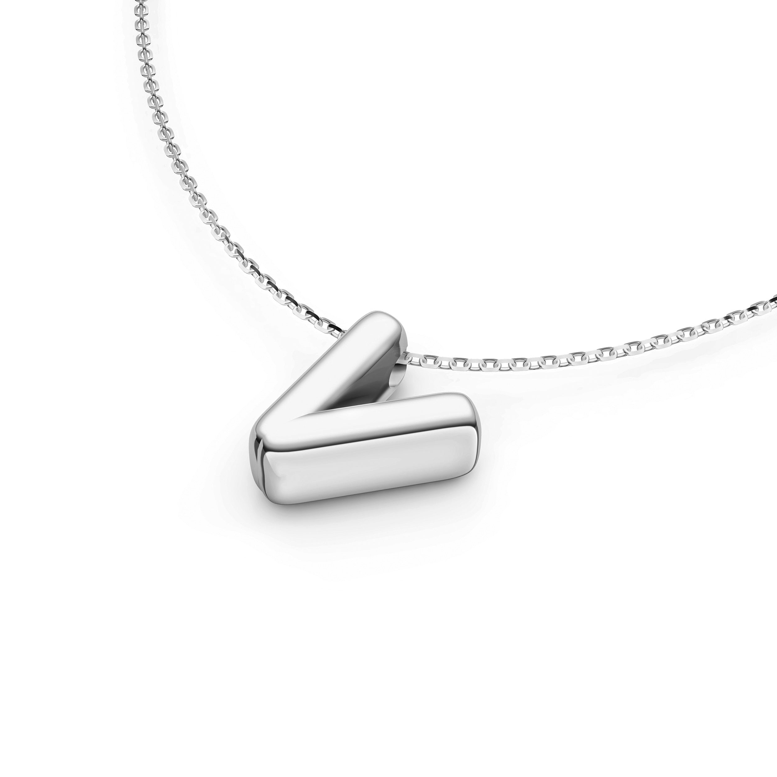 Puffy Bubble Initial ‘V’ Necklace