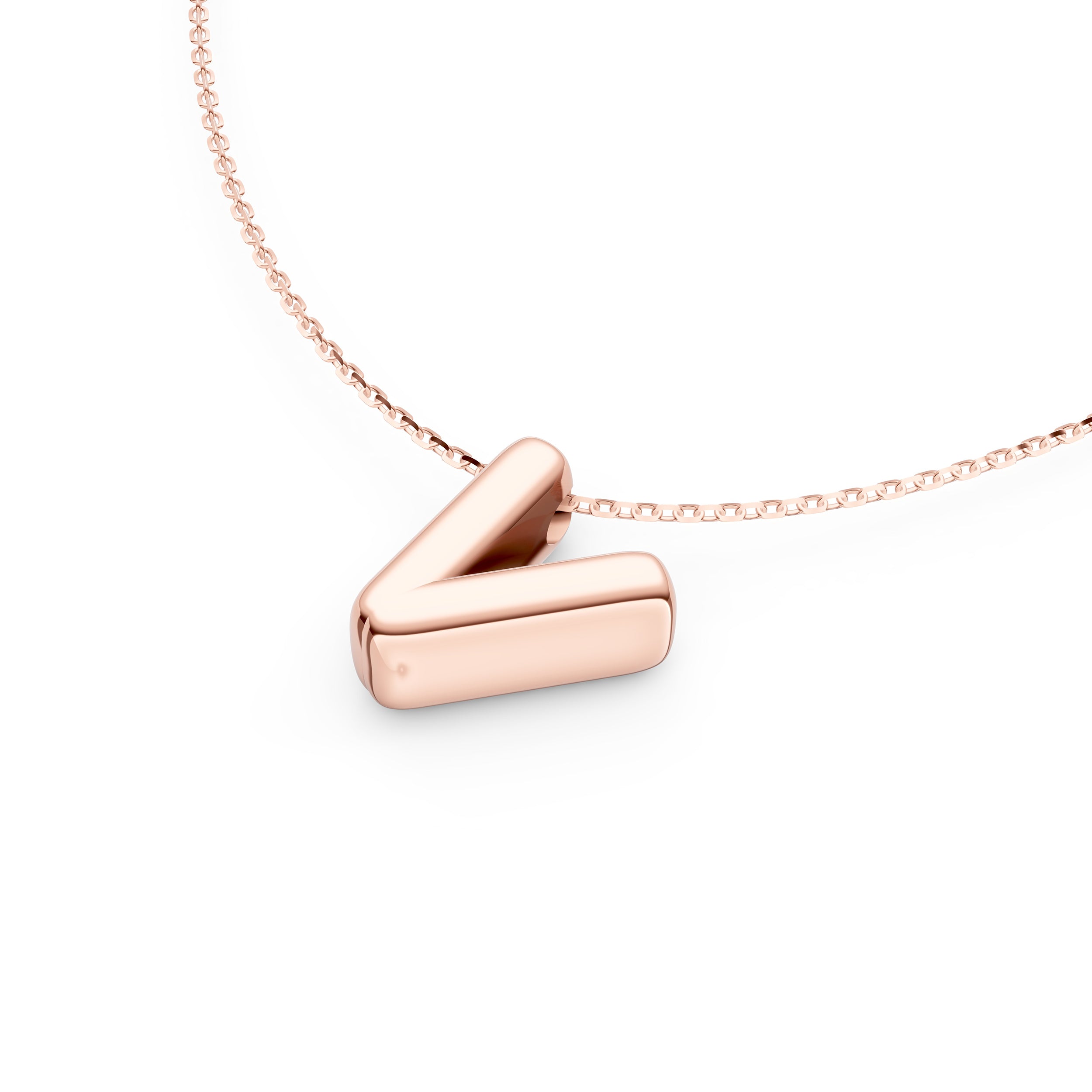 Puffy Bubble Initial ‘V’ Necklace