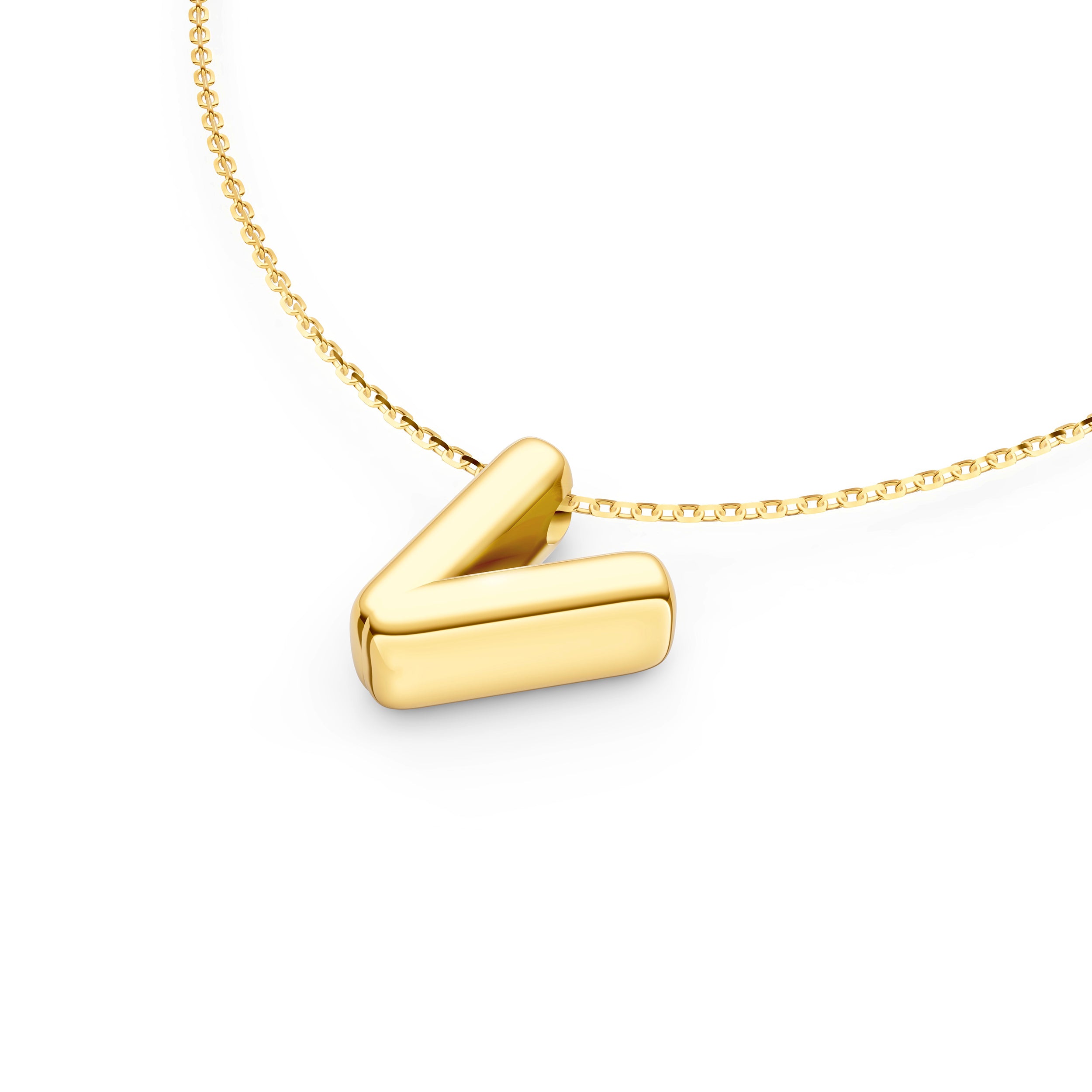 Puffy Bubble Initial ‘V’ Necklace