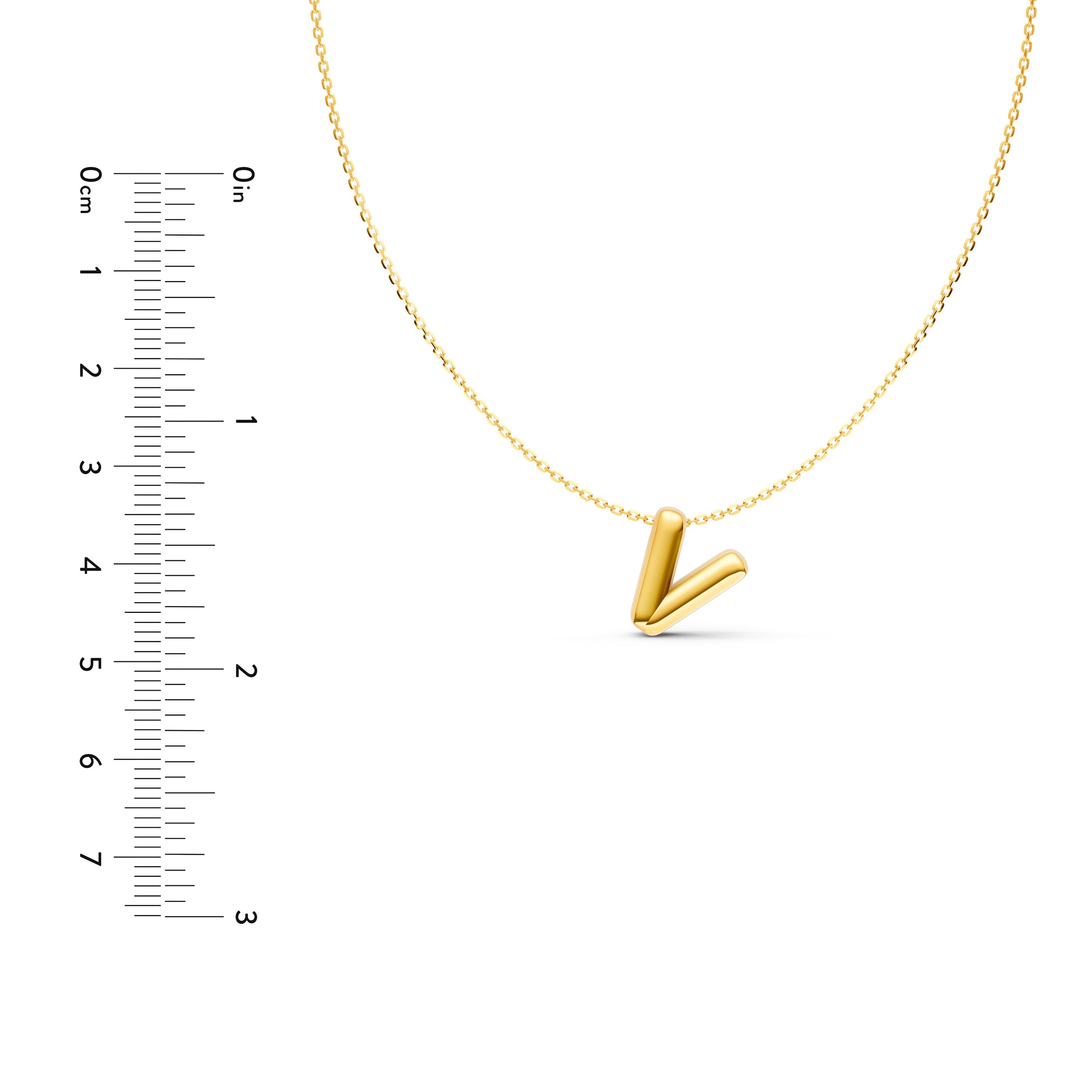 Puffy Bubble Initial ‘V’ Necklace
