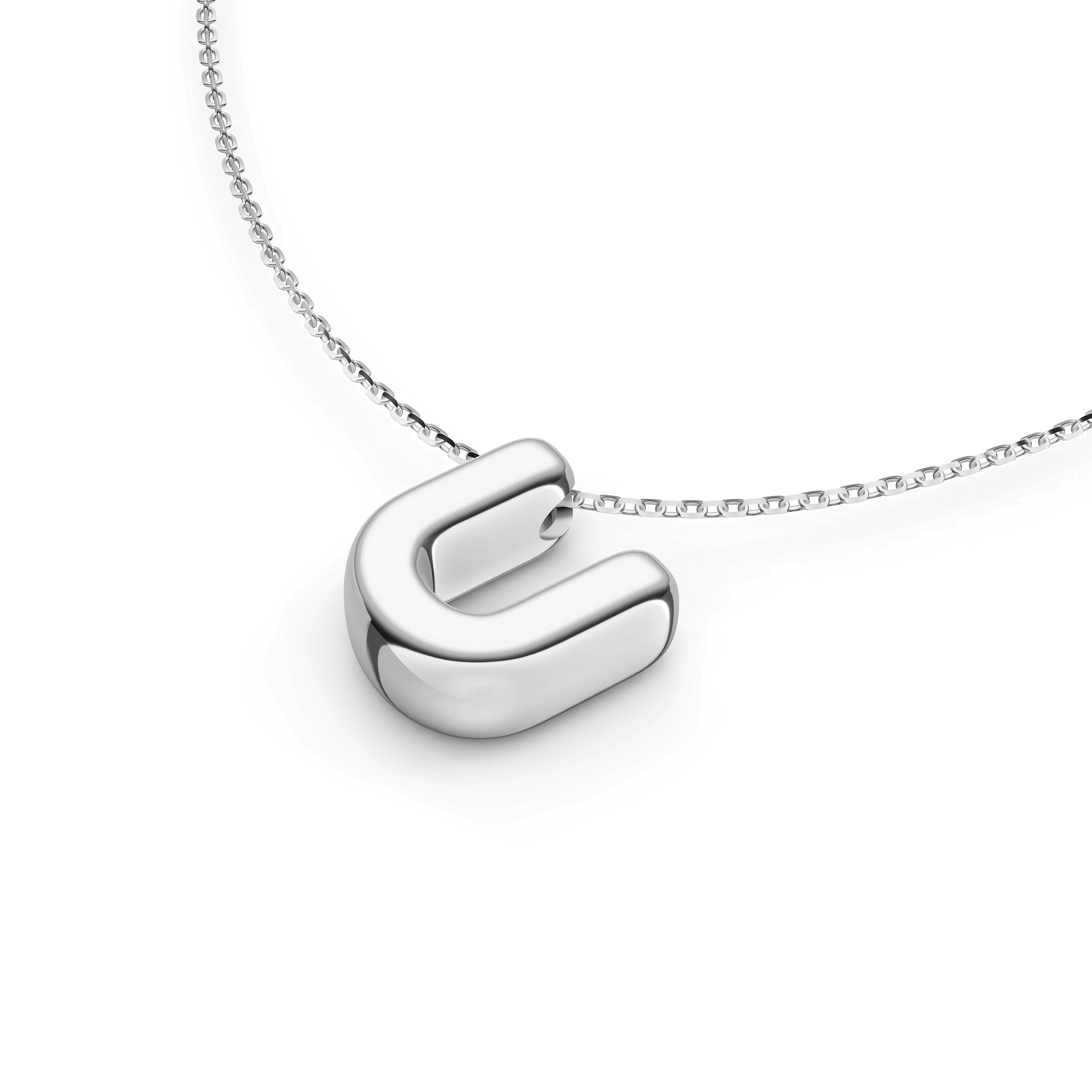 Puffy Bubble Initial ‘U’ Necklace