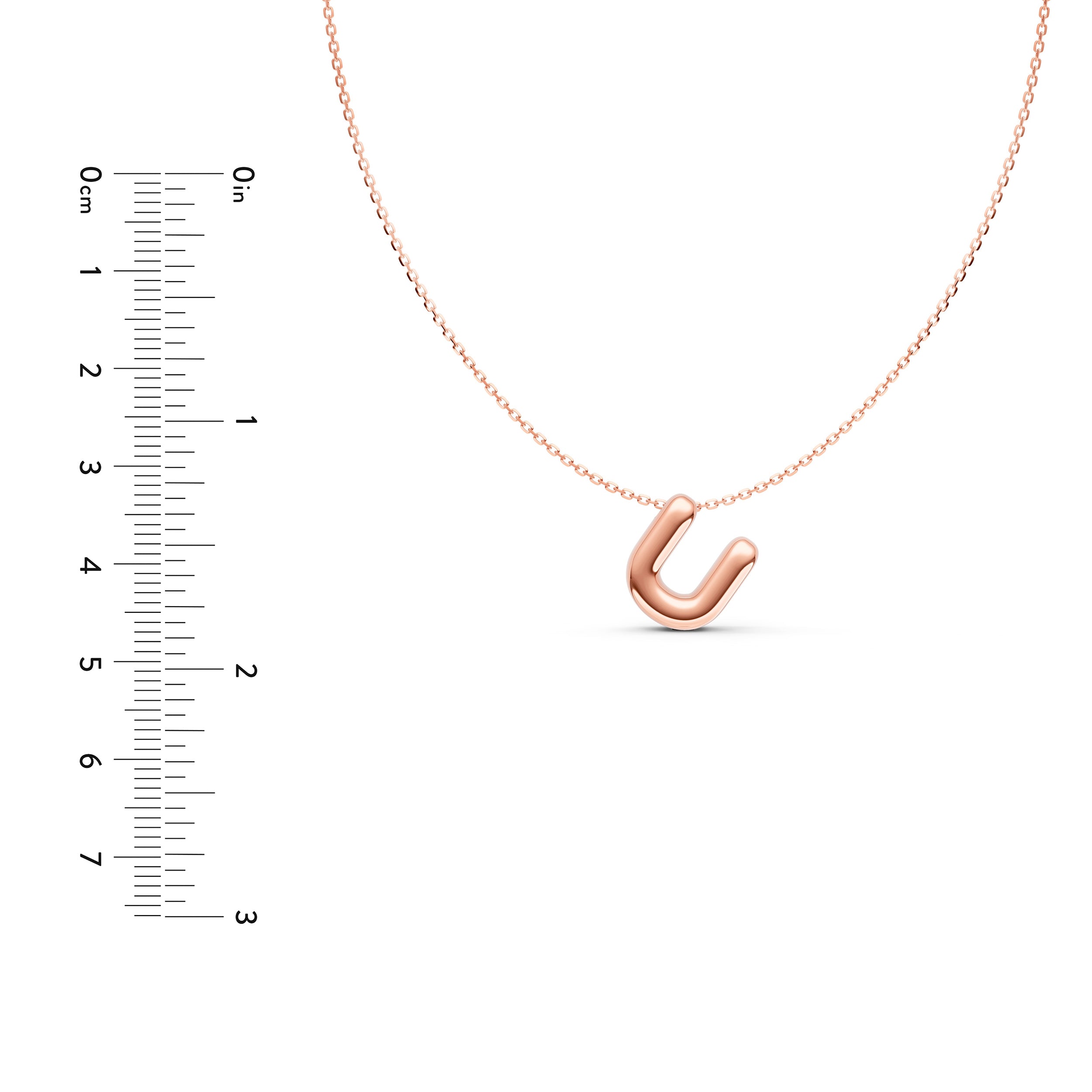 Puffy Bubble Initial ‘U’ Necklace