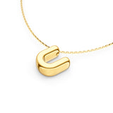 Puffy Bubble Initial ‘U’ Necklace