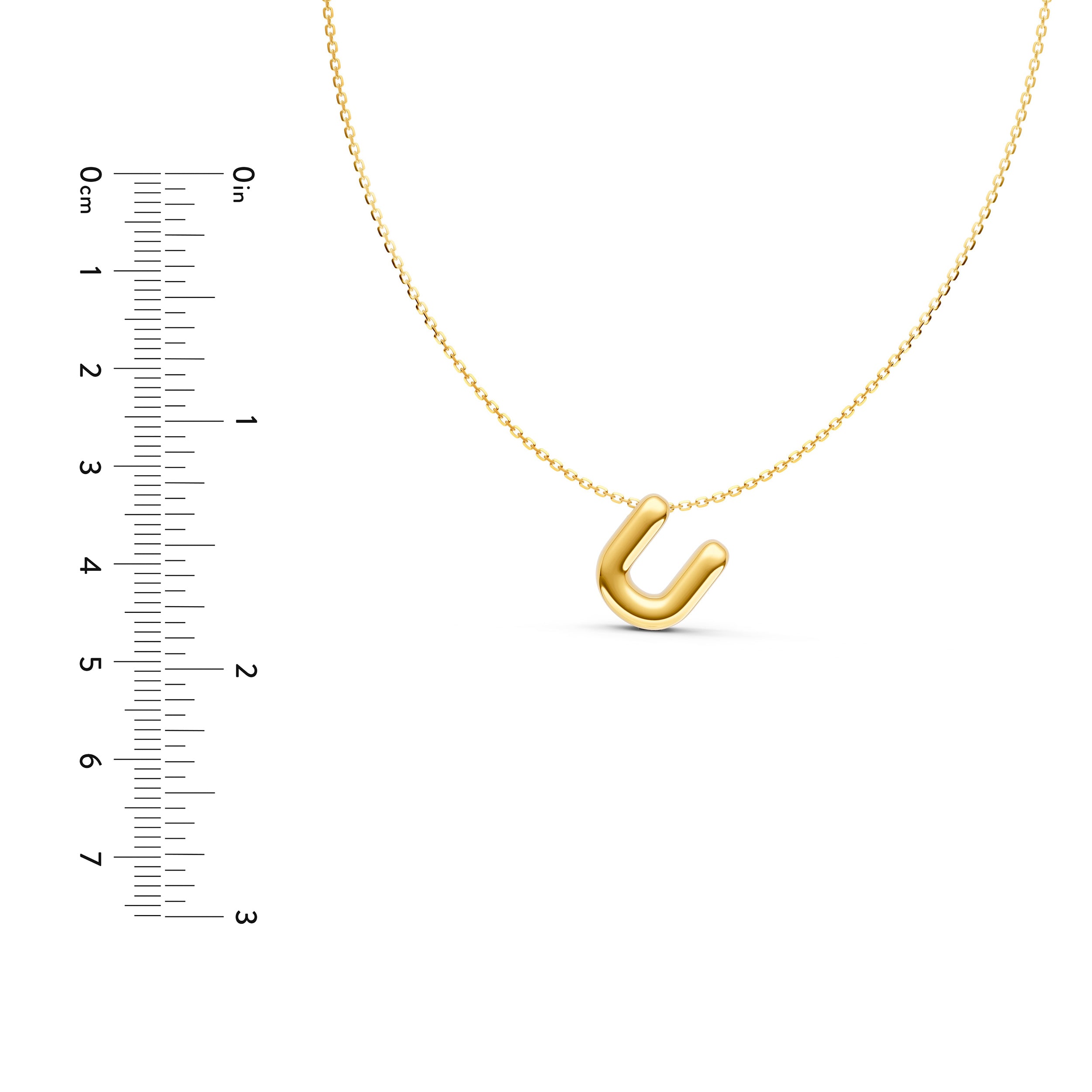 Puffy Bubble Initial ‘U’ Necklace