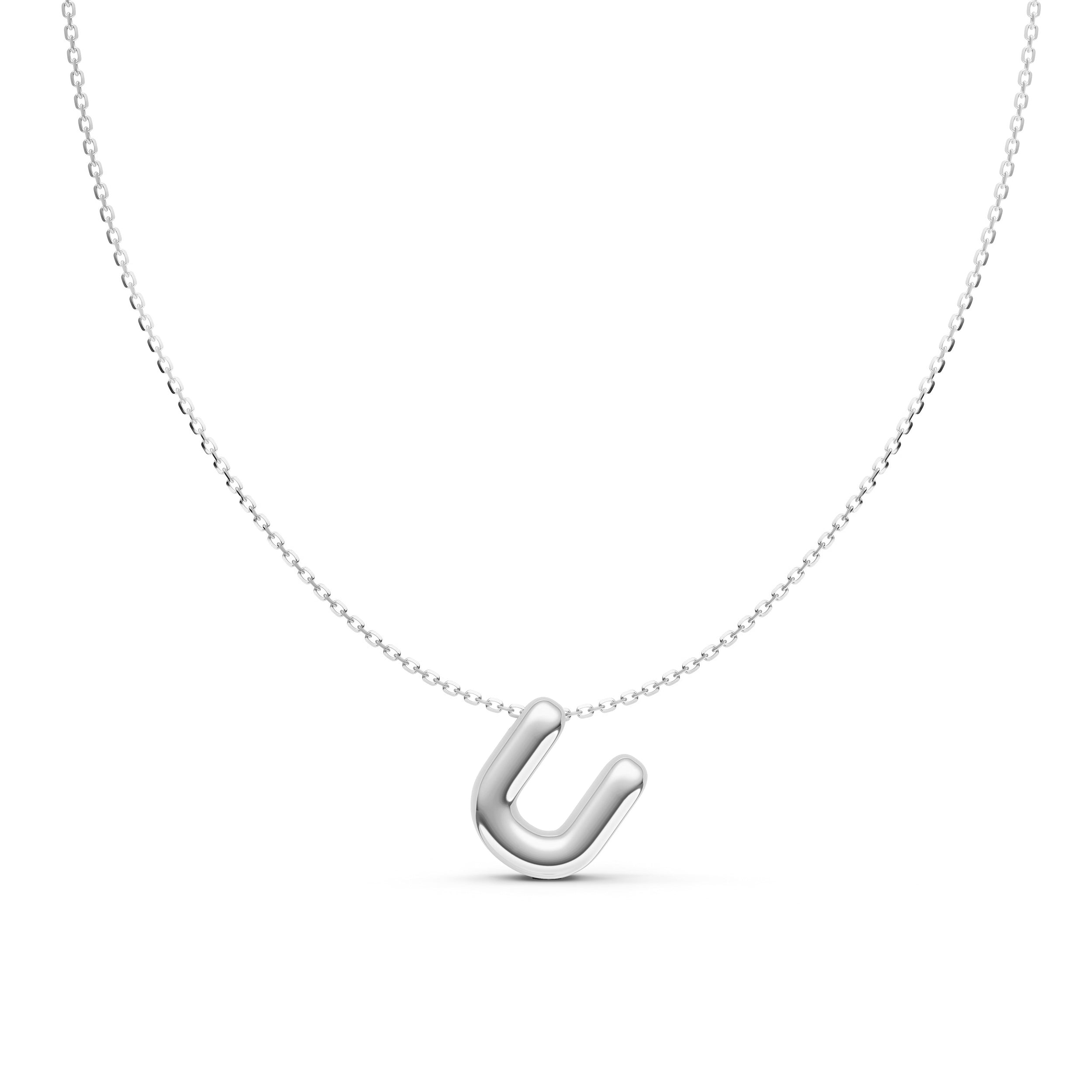 Puffy Bubble Initial ‘U’ Necklace