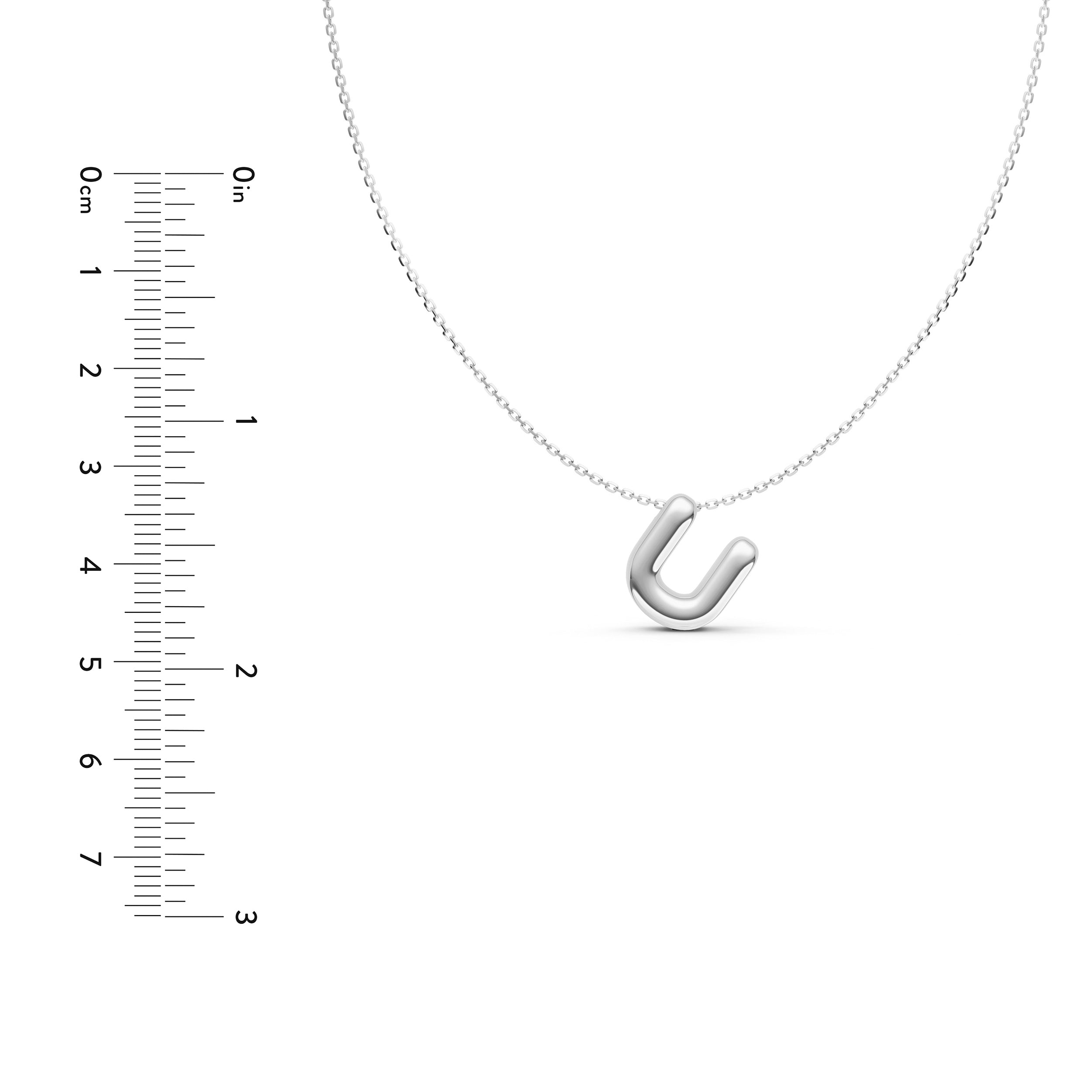 Puffy Bubble Initial ‘U’ Necklace