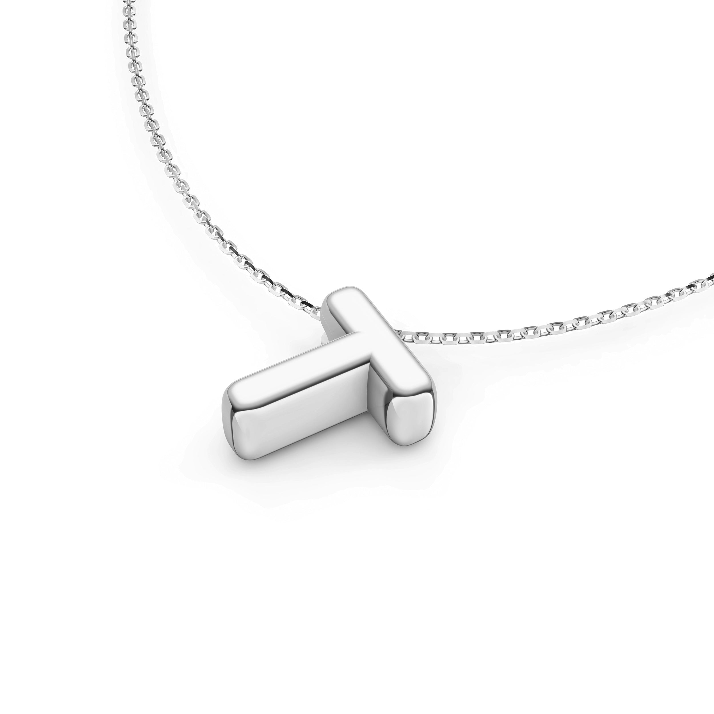 Puffy Bubble Initial ‘T’ Necklace