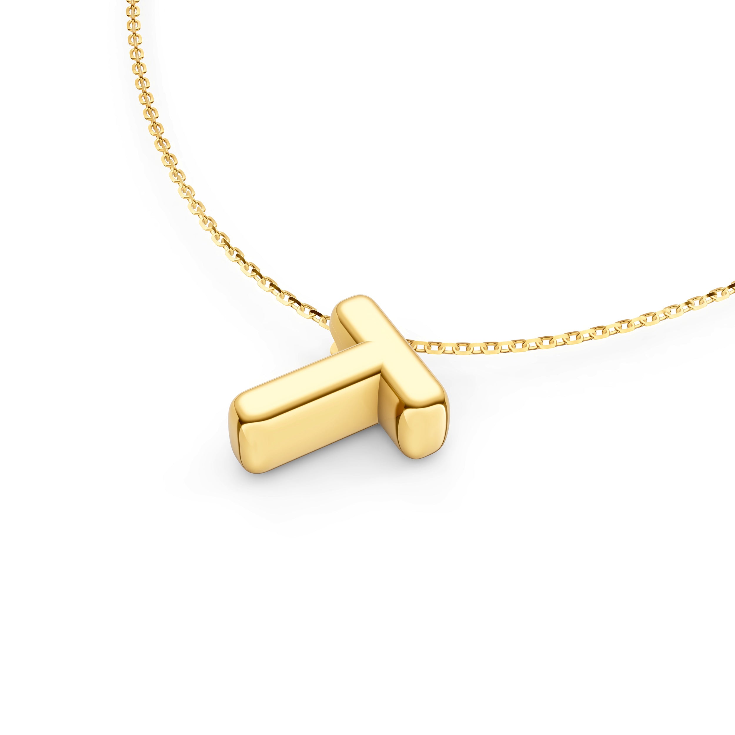 Puffy Bubble Initial ‘T’ Necklace