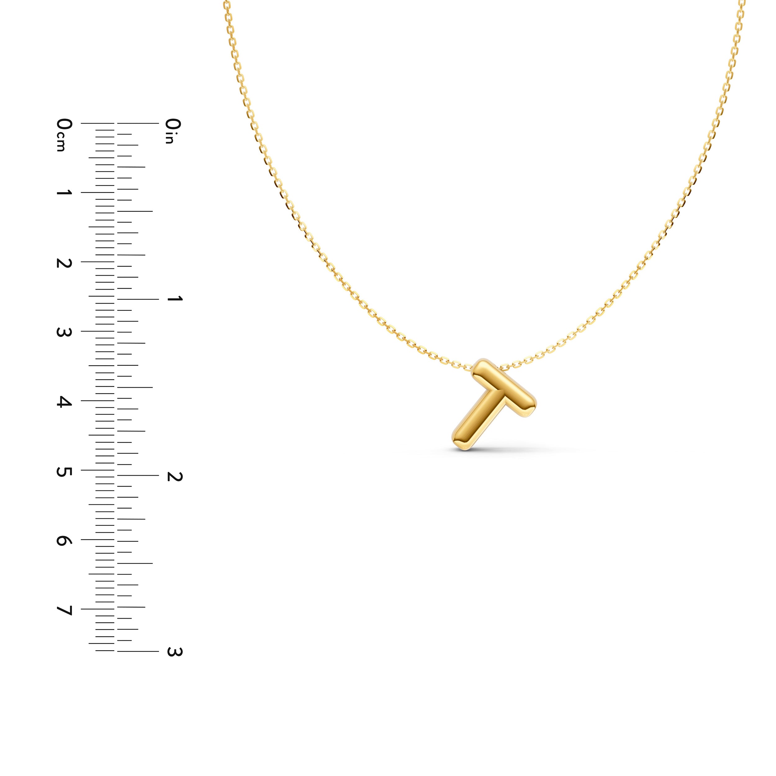 Puffy Bubble Initial ‘T’ Necklace
