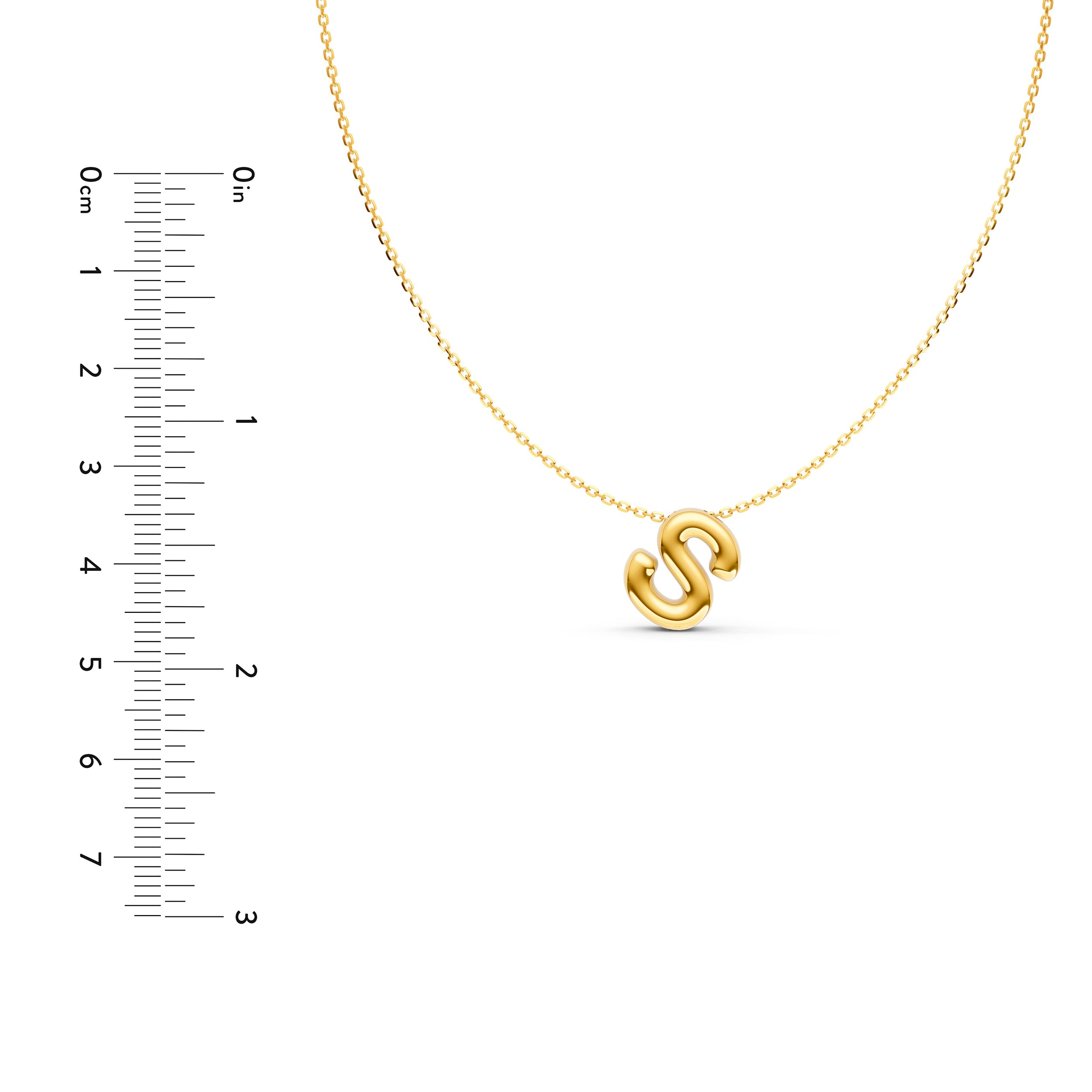 Puffy Bubble Initial ‘S’ Necklace