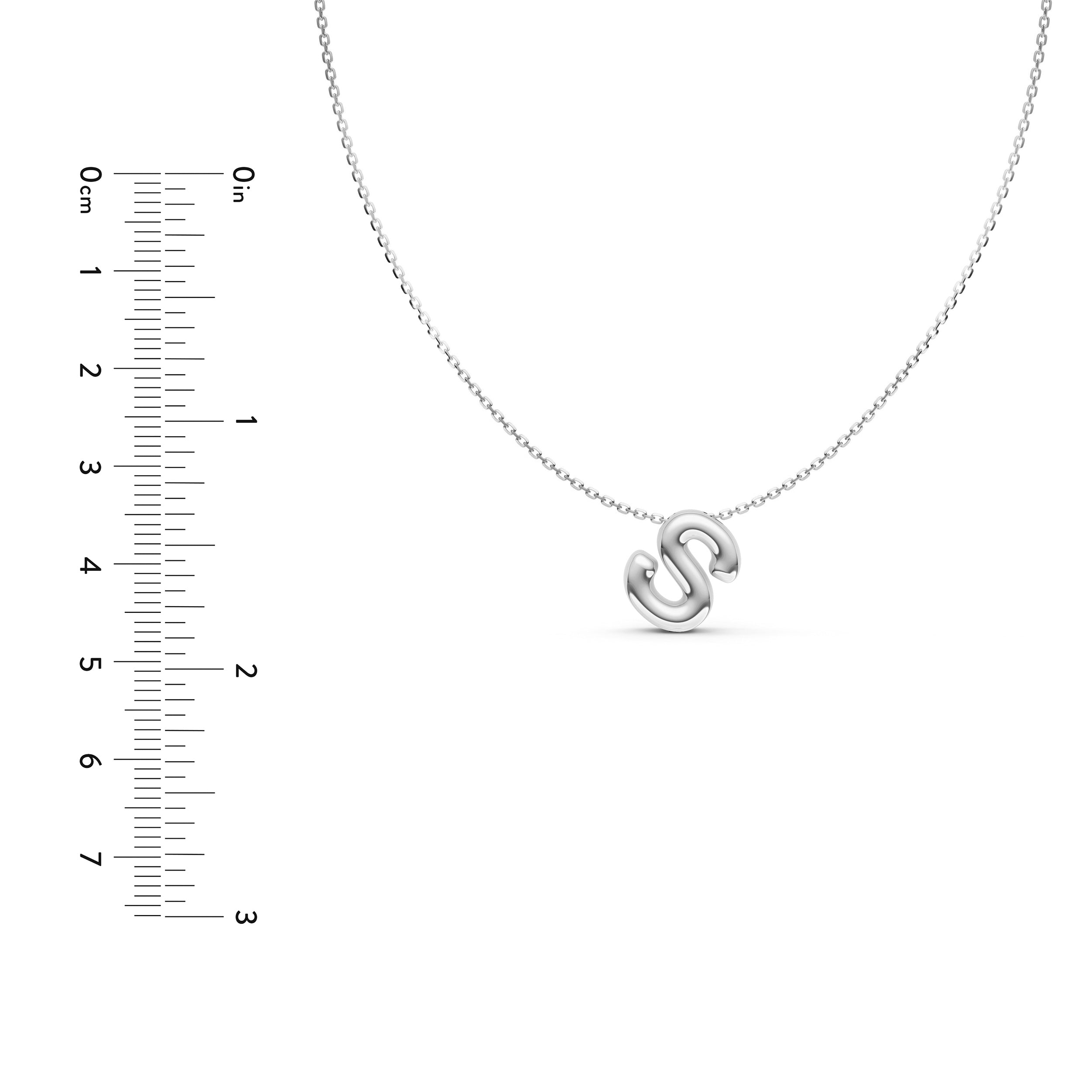 Puffy Bubble Initial ‘S’ Necklace