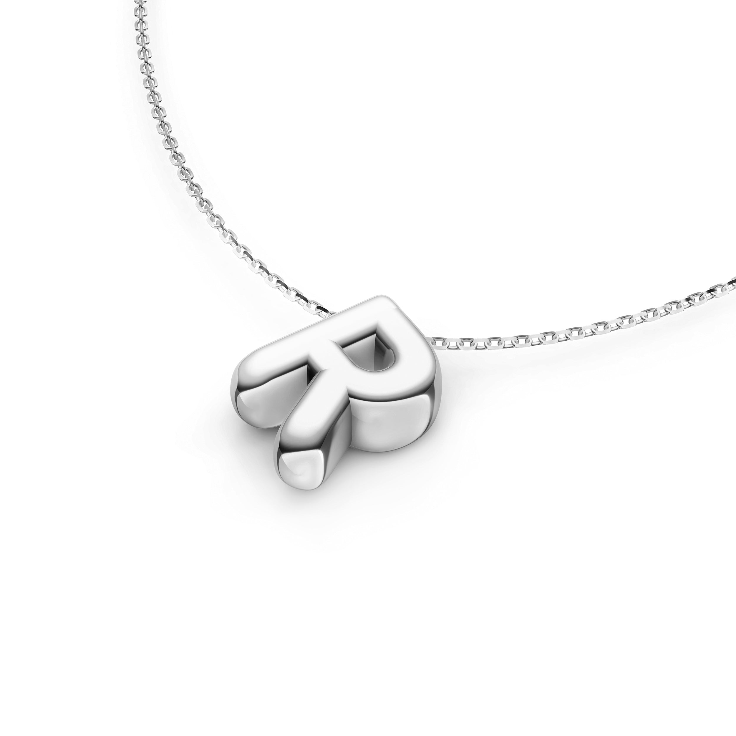 Puffy Bubble Initial ‘R’ Necklace