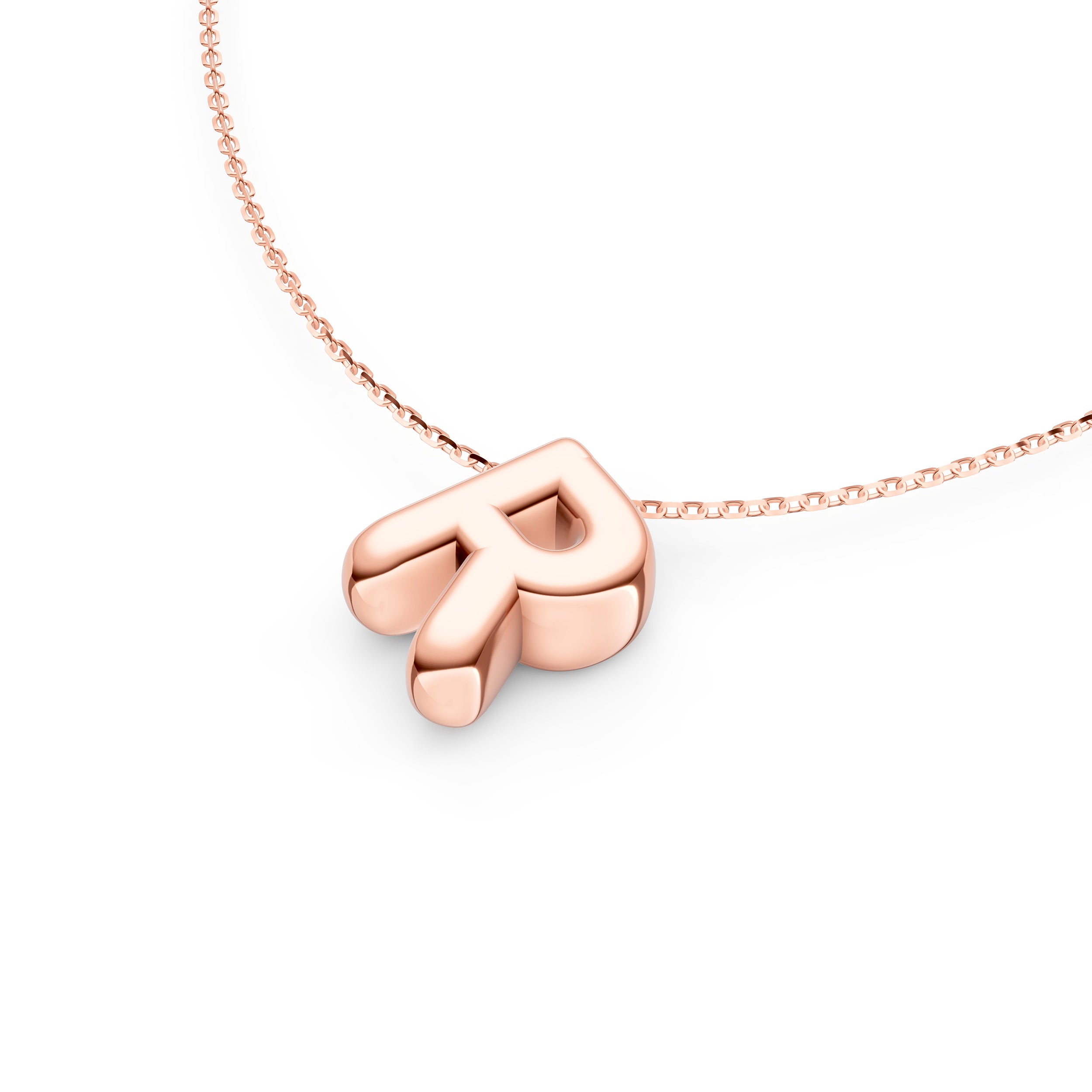 Puffy Bubble Initial ‘R’ Necklace