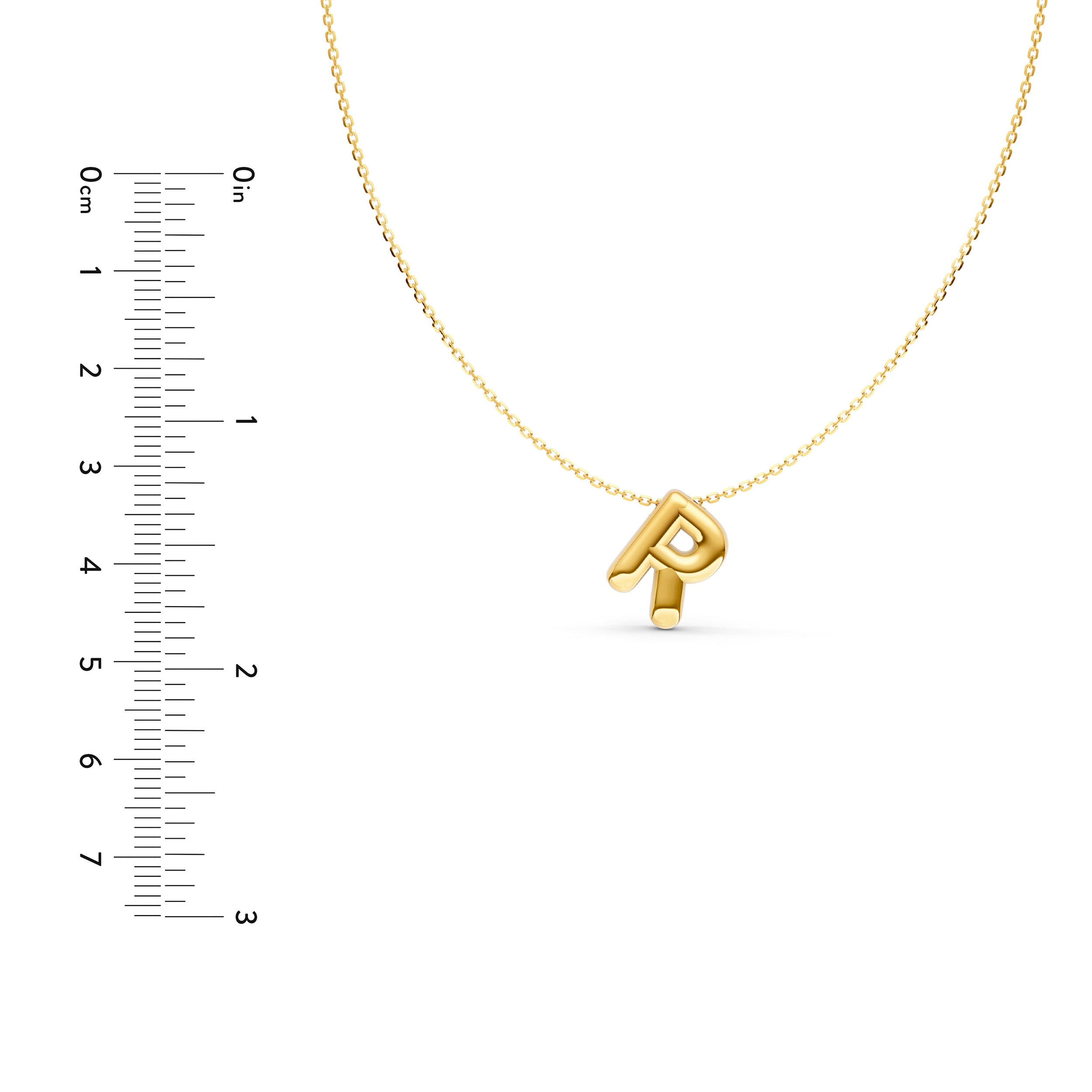 Puffy Bubble Initial ‘R’ Necklace