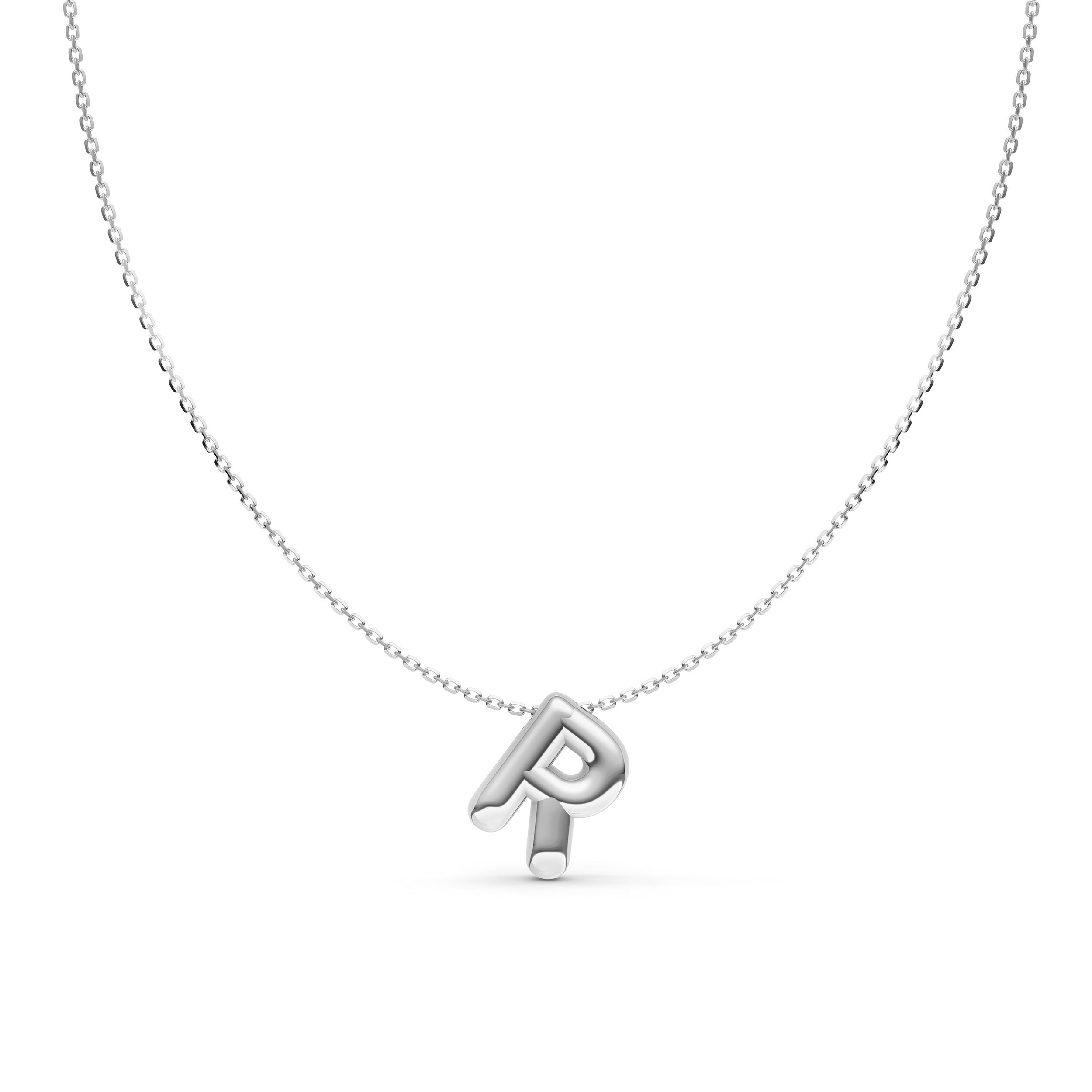 Puffy Bubble Initial ‘R’ Necklace