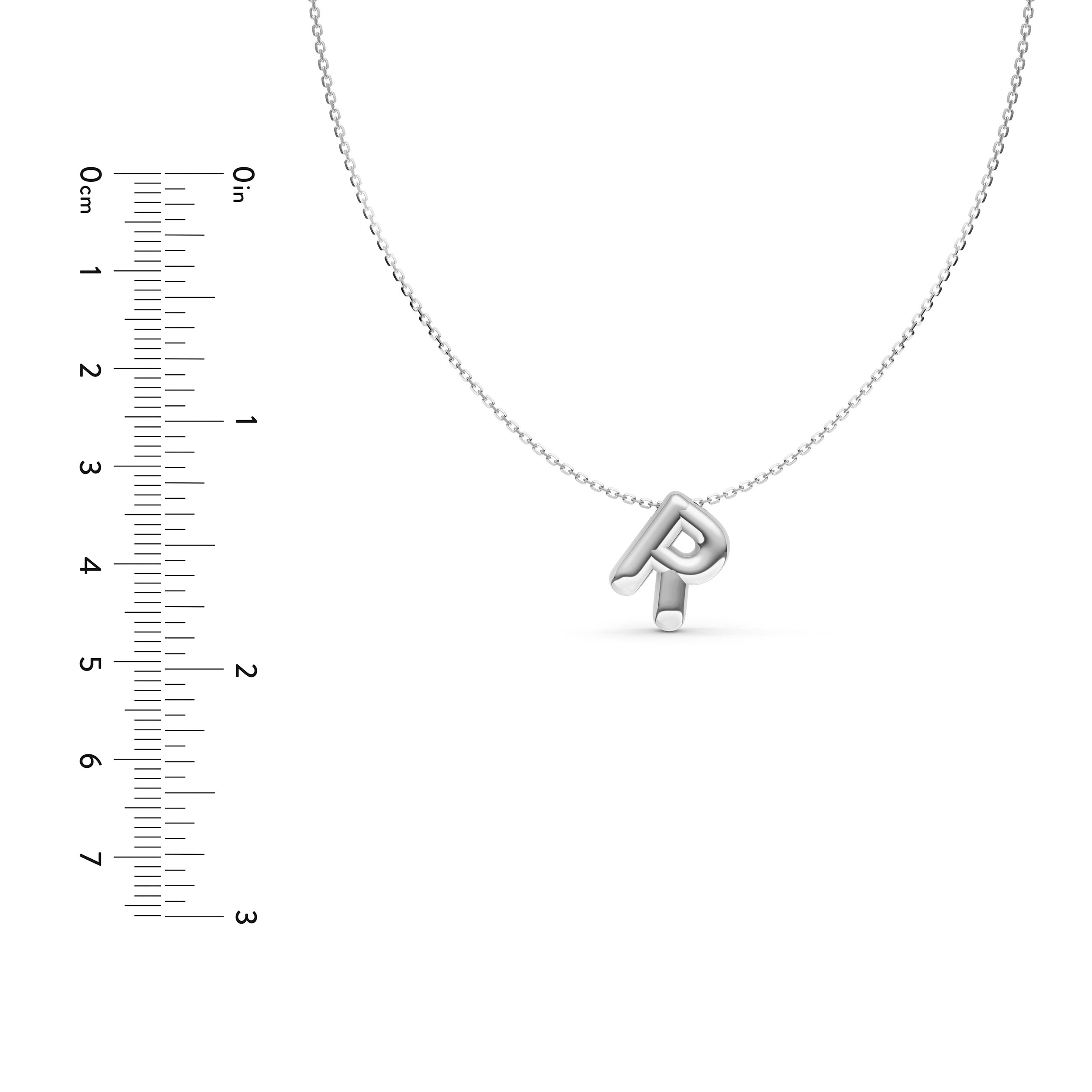 Puffy Bubble Initial ‘R’ Necklace