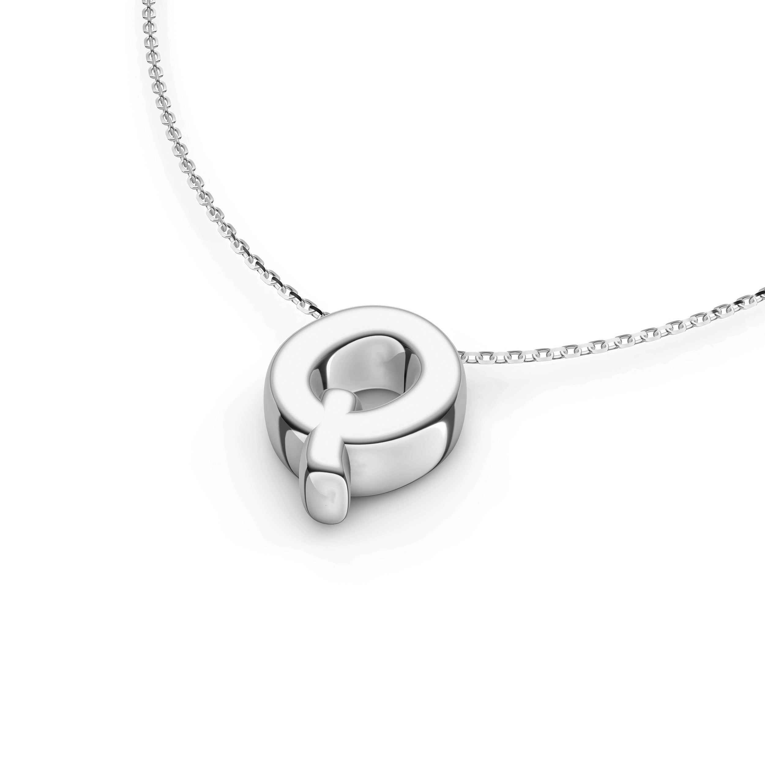 Puffy Bubble Initial ‘Q’ Necklace
