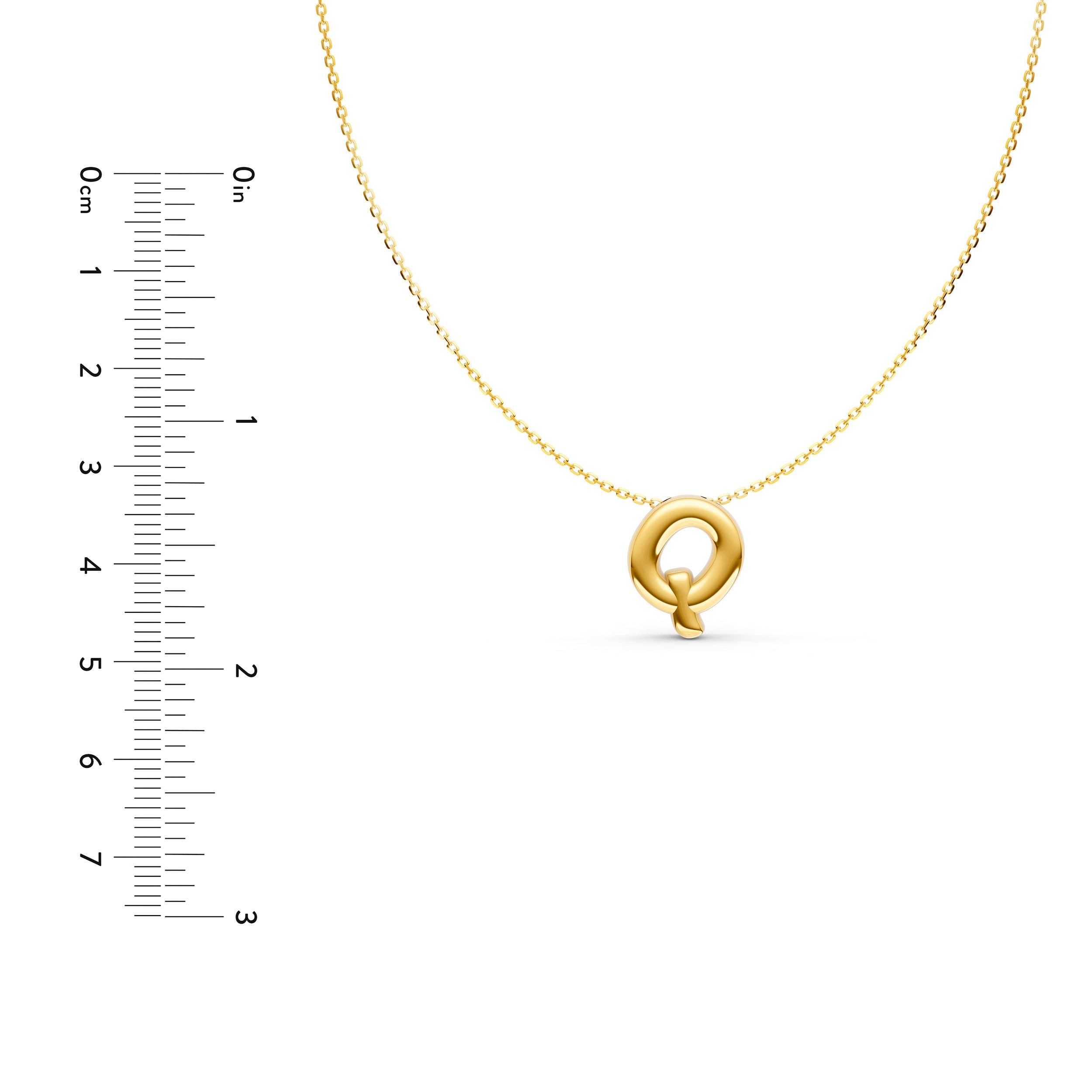 Puffy Bubble Initial ‘Q’ Necklace