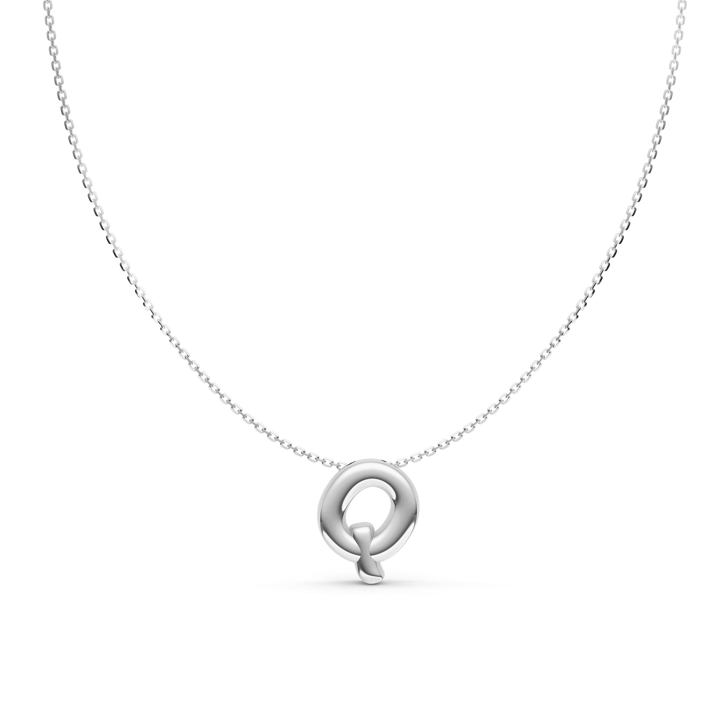 Puffy Bubble Initial ‘Q’ Necklace