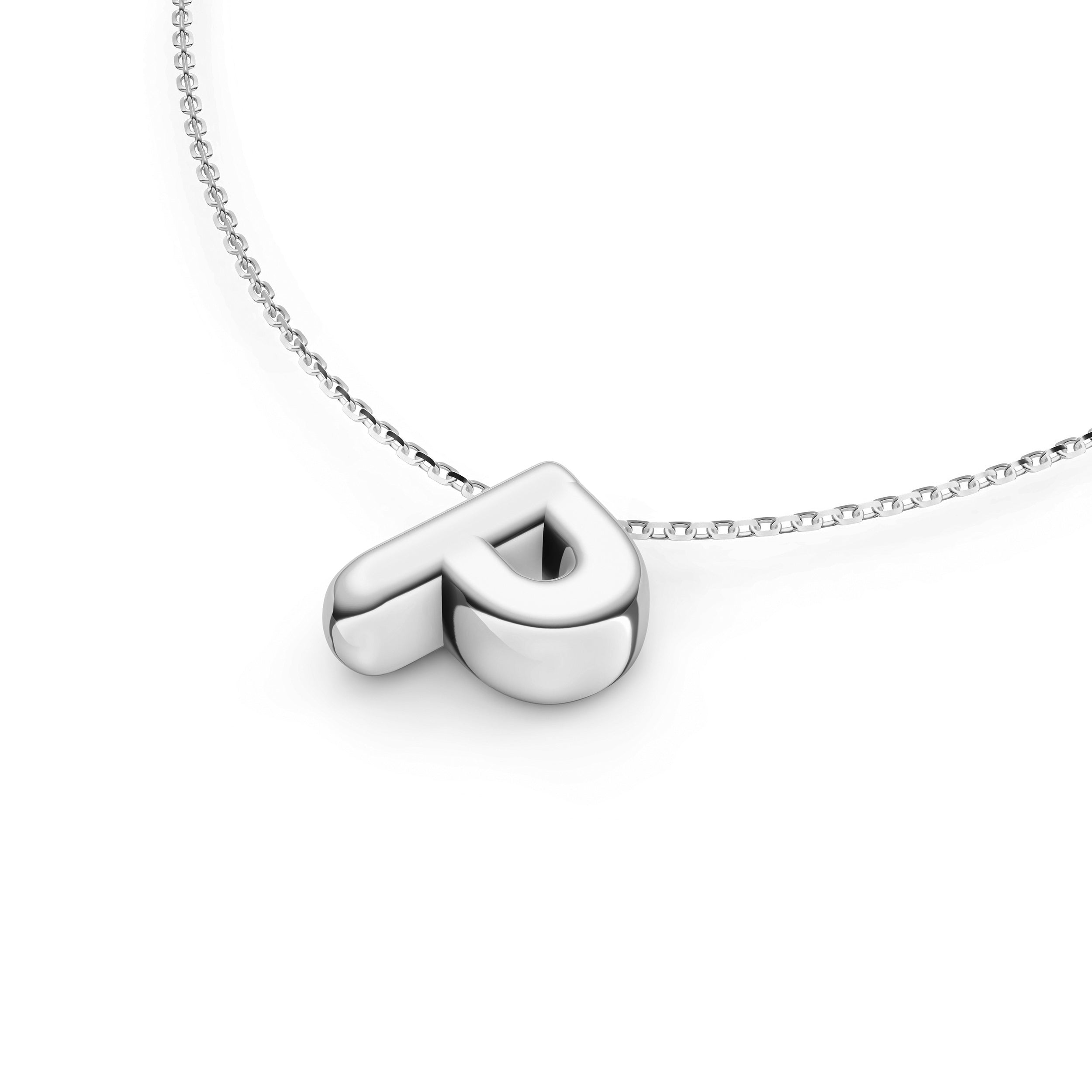 Puffy Bubble Initial ‘P’ Necklace