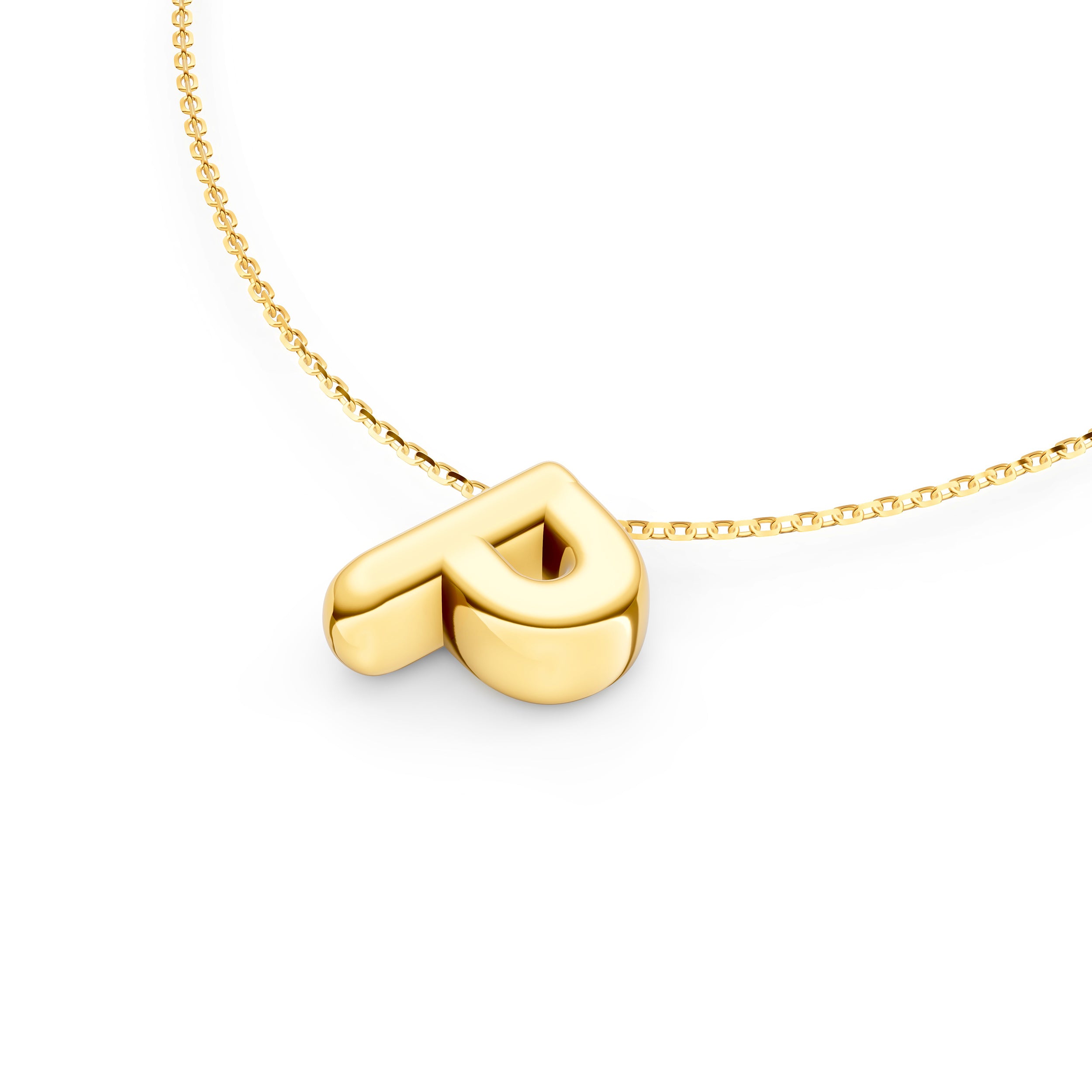 Puffy Bubble Initial ‘P’ Necklace
