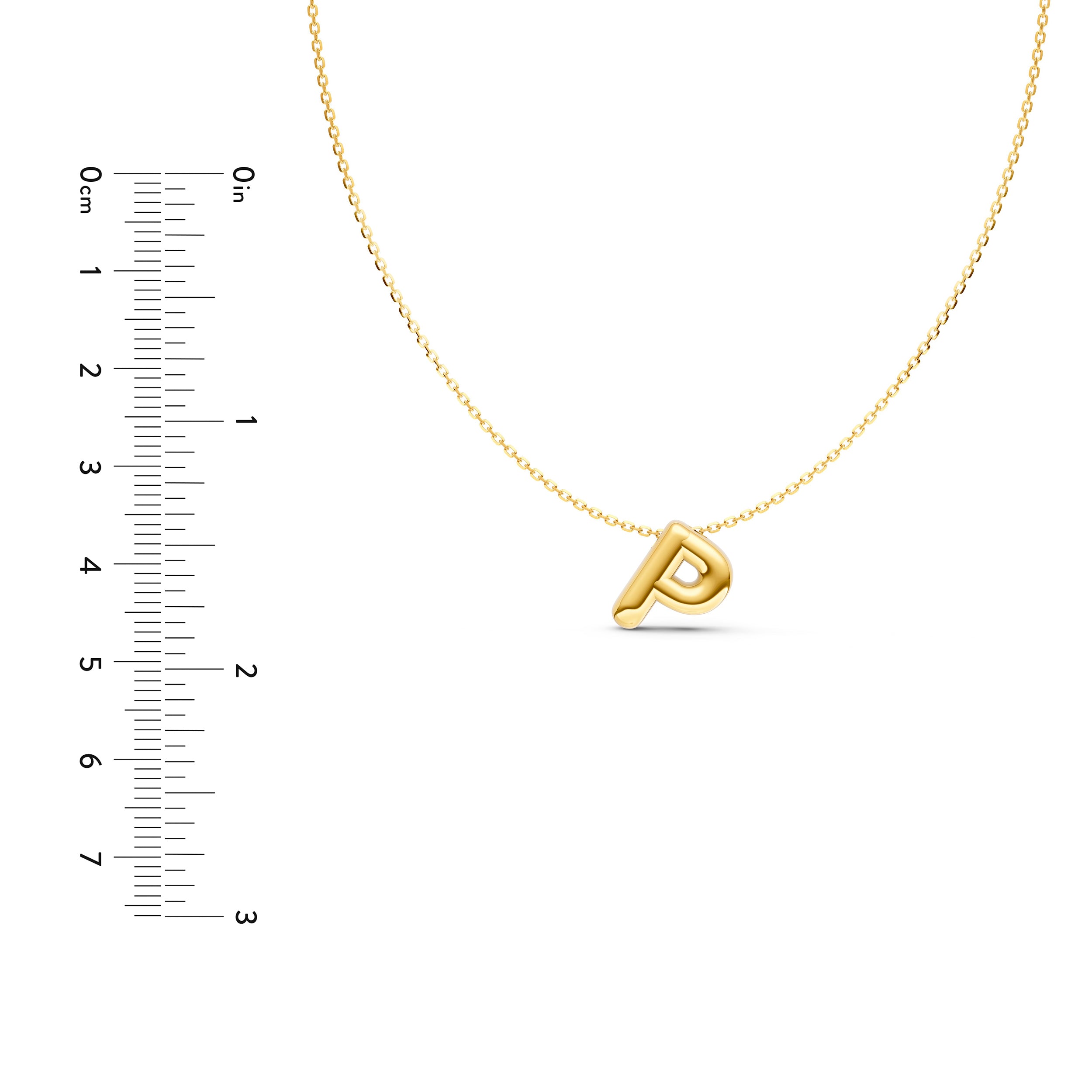 Puffy Bubble Initial ‘P’ Necklace