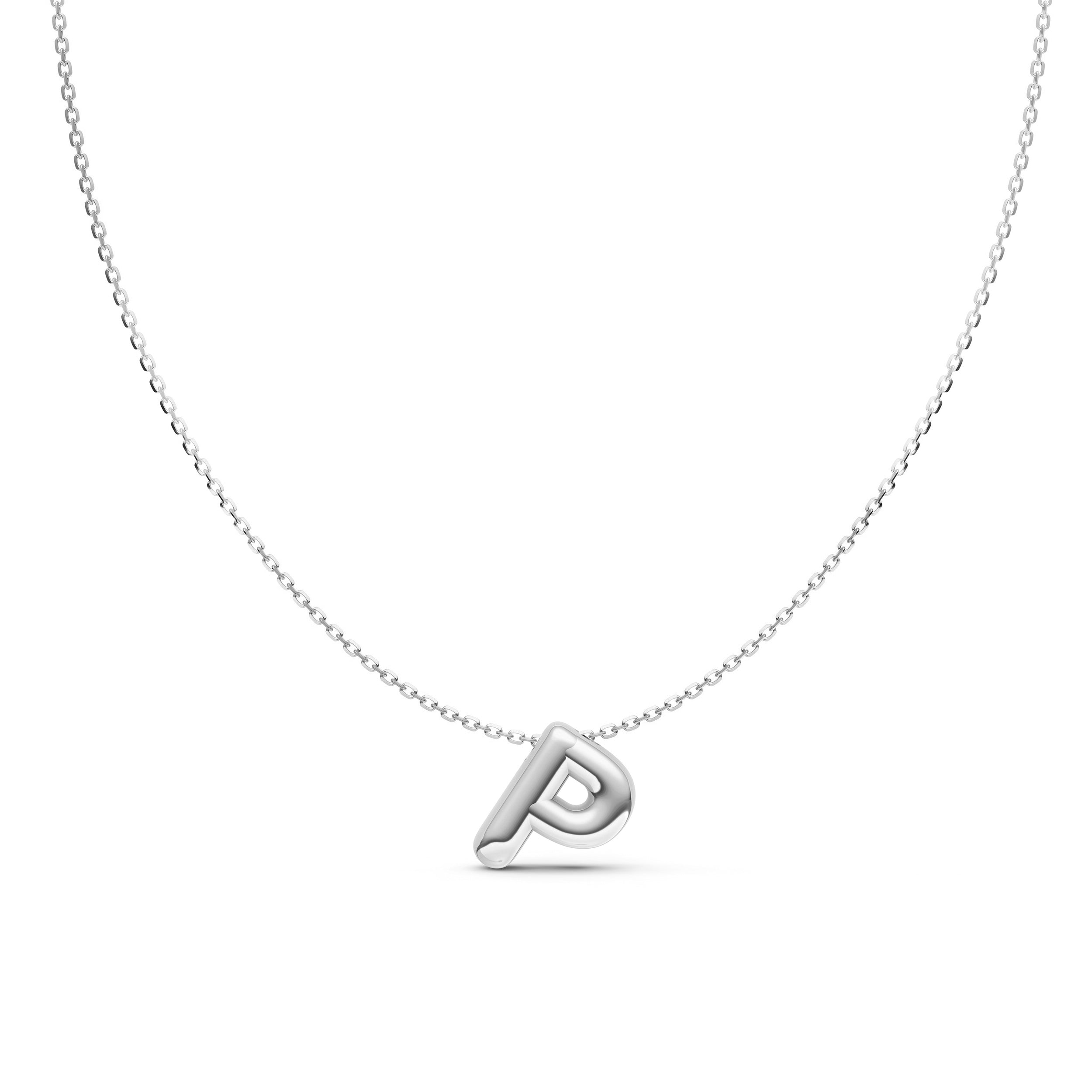 Puffy Bubble Initial ‘P’ Necklace