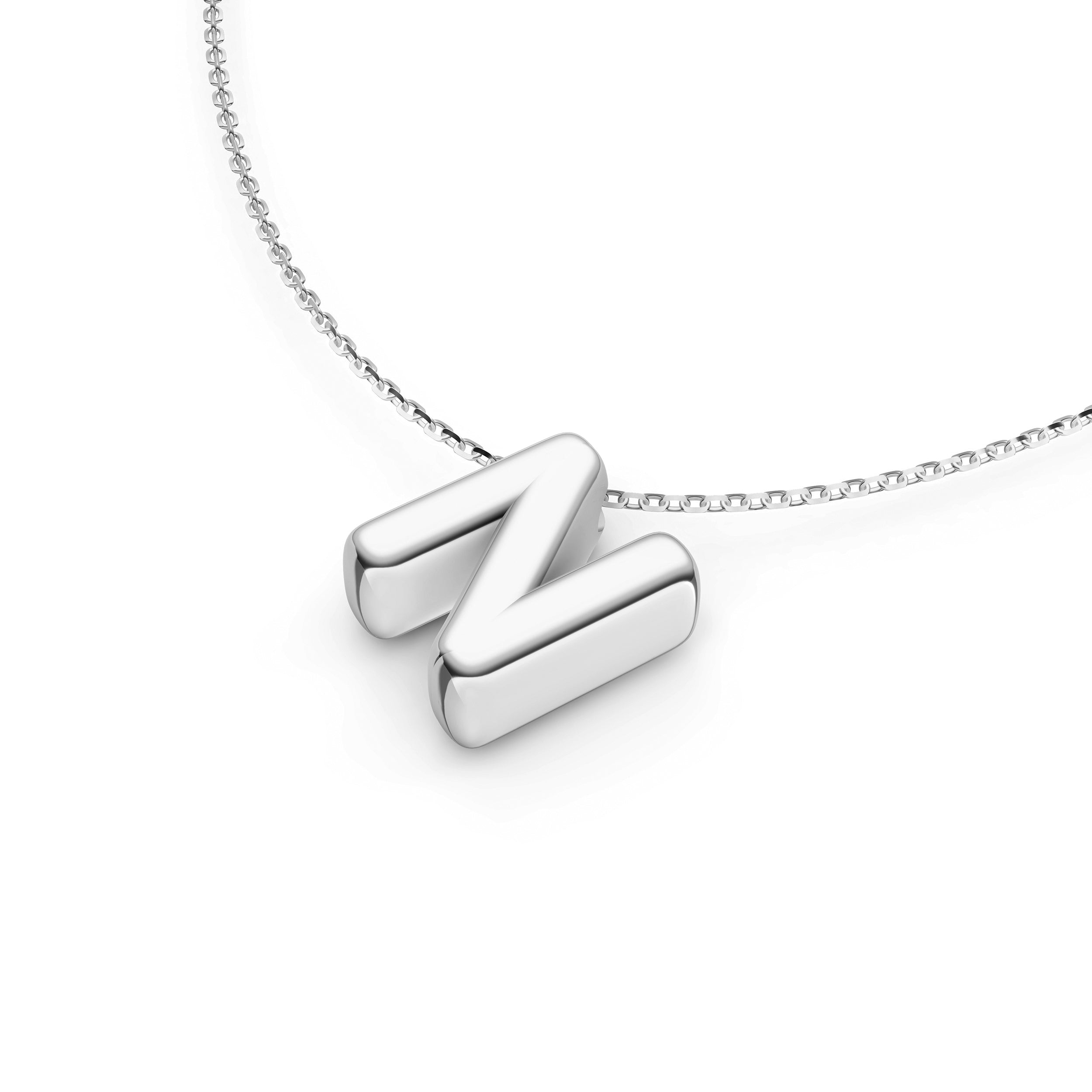 Puffy Bubble Initial ‘N’ Necklace