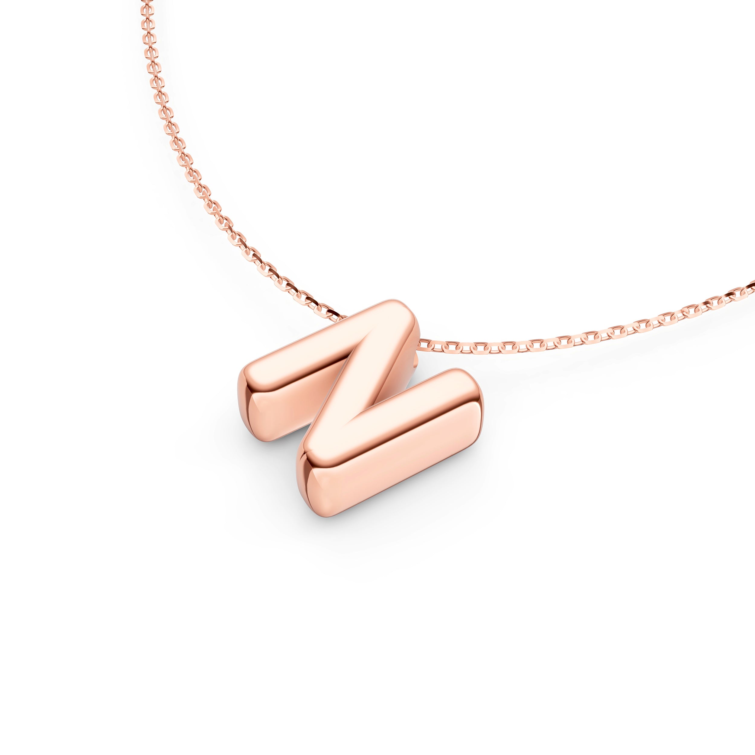 Puffy Bubble Initial ‘N’ Necklace