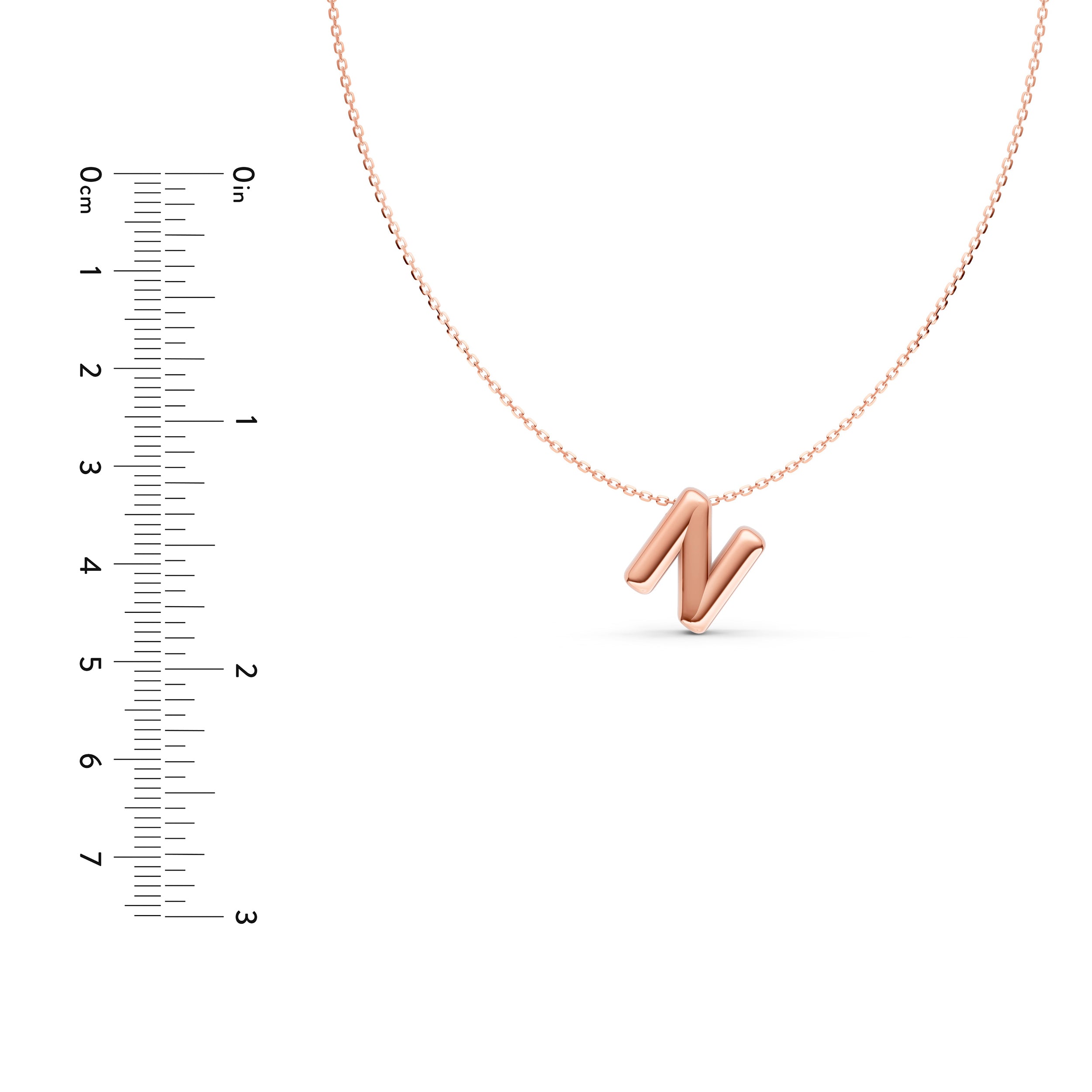 Puffy Bubble Initial ‘N’ Necklace